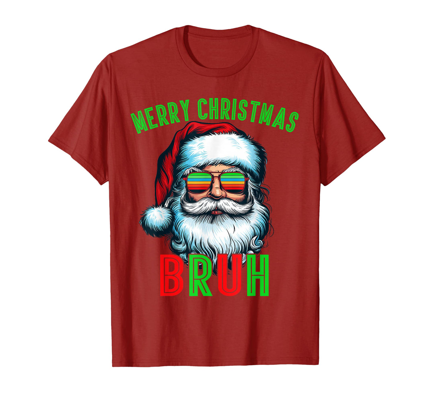 Retro Santa Christmas Bruh Pajama Family Meme Xmas T-Shirt