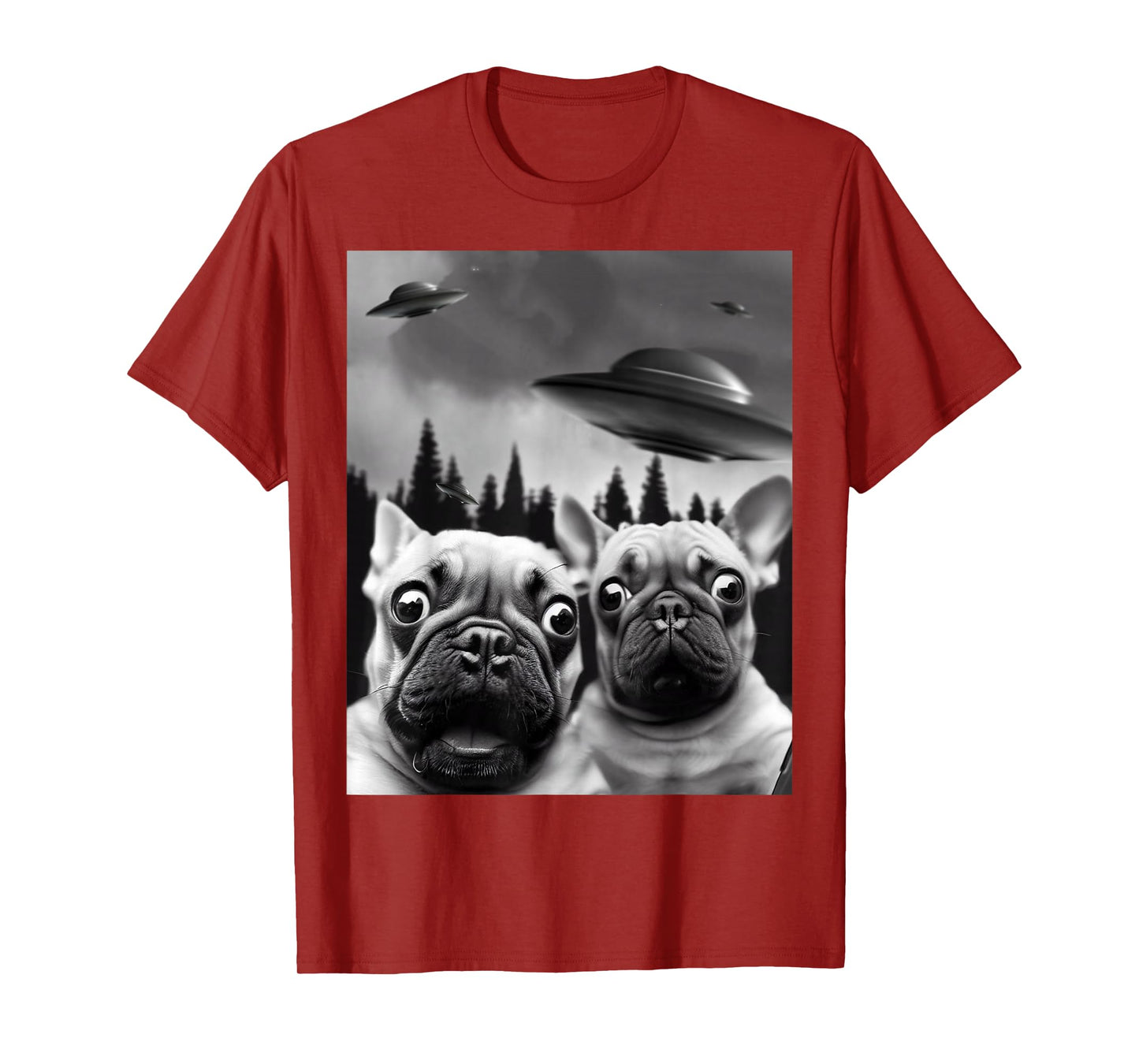 Funny Frenchie UFO Selfie T-Shirt