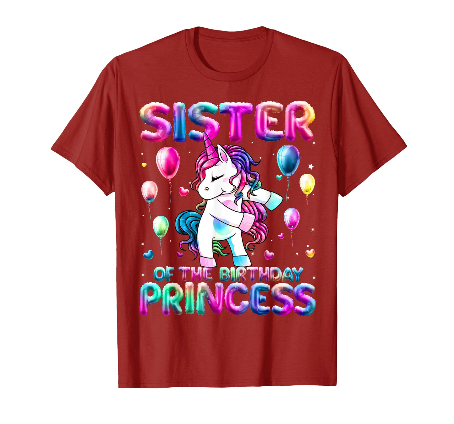 Sister of the Birthday Princess Girl Flossing Unicorn Sister T-Shirt