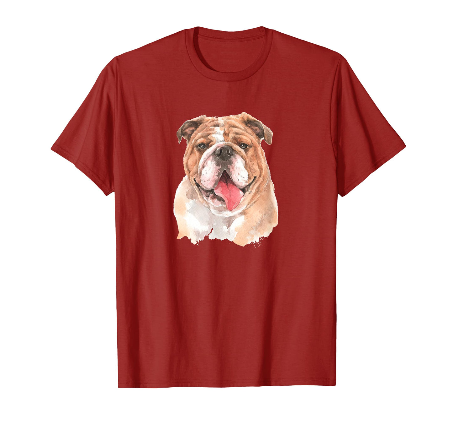 Funny Watercolor English Bulldog Men Women Girls Kids T-Shirt
