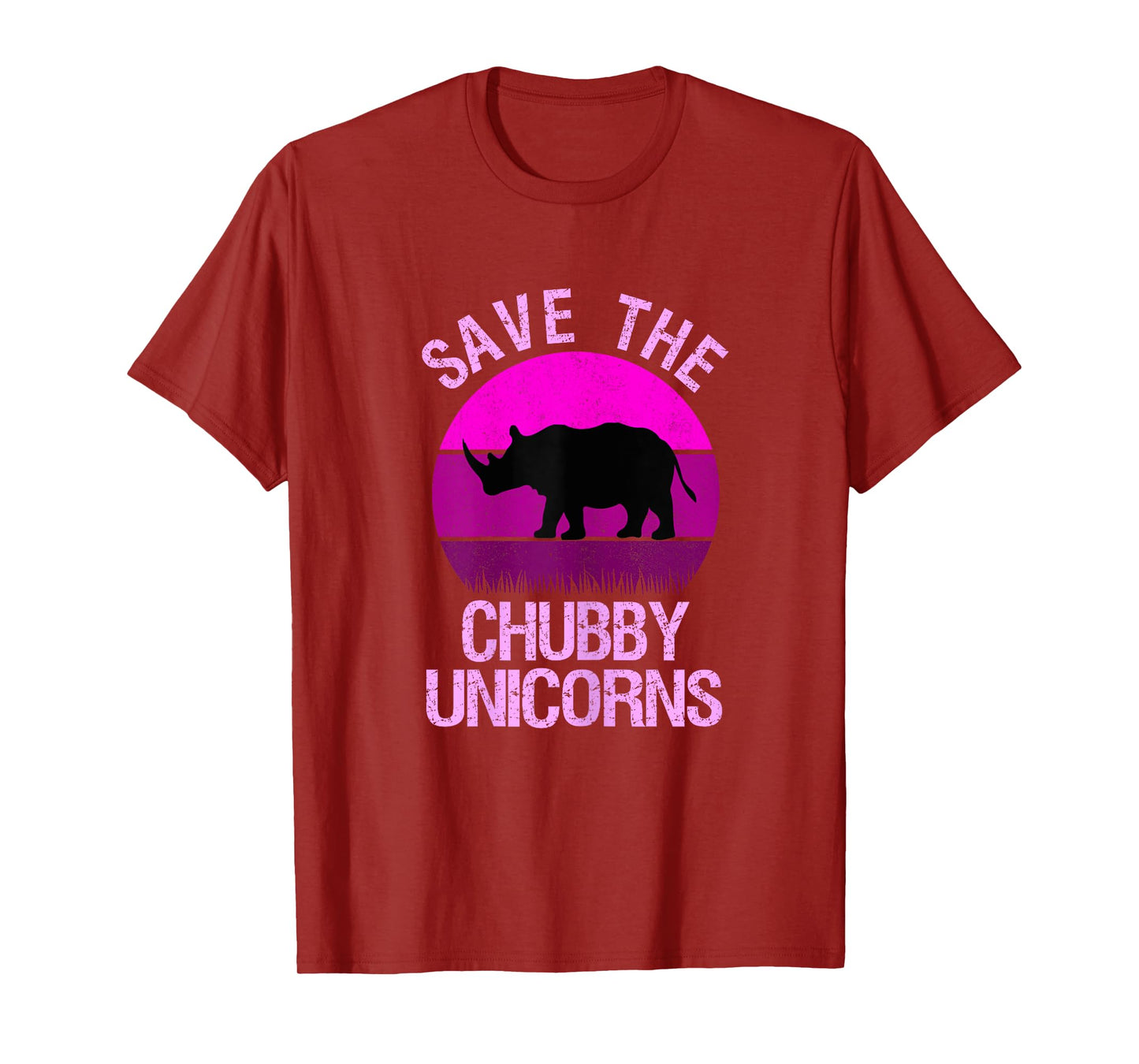 Save The Chubby Unicorns Retro Style Rhino gift T-Shirt