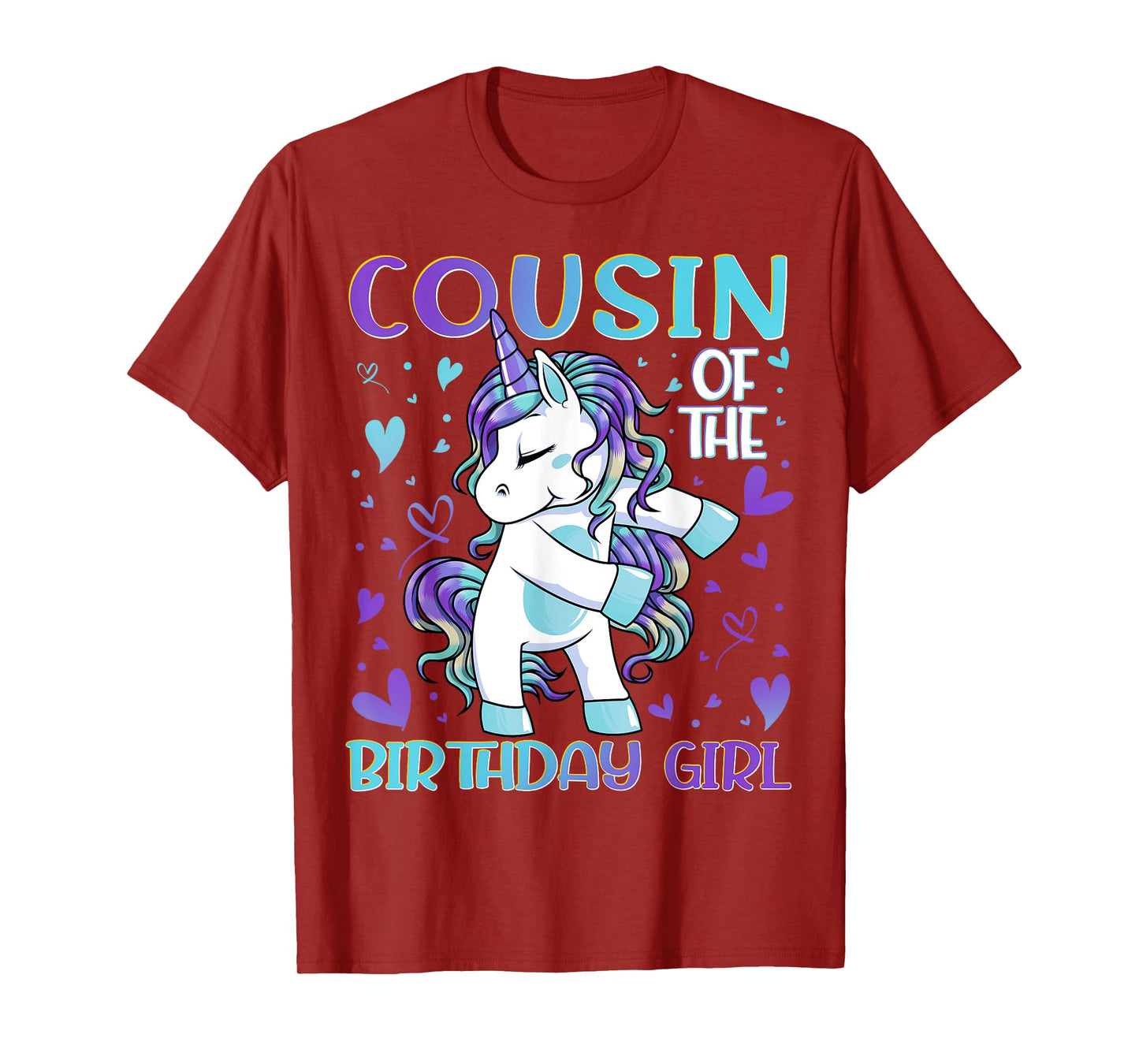 Cousin of the Birthday Girl Flossing Unicorn Cousin Gifts T-Shirt