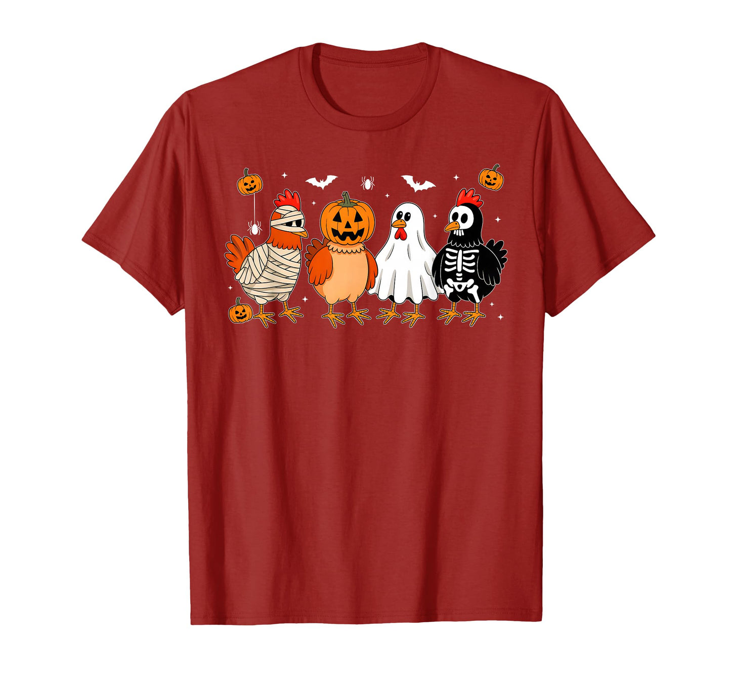 Mummy Chicken Skeleton Ghost Pumpkin Halloween Chicken Lover T-Shirt
