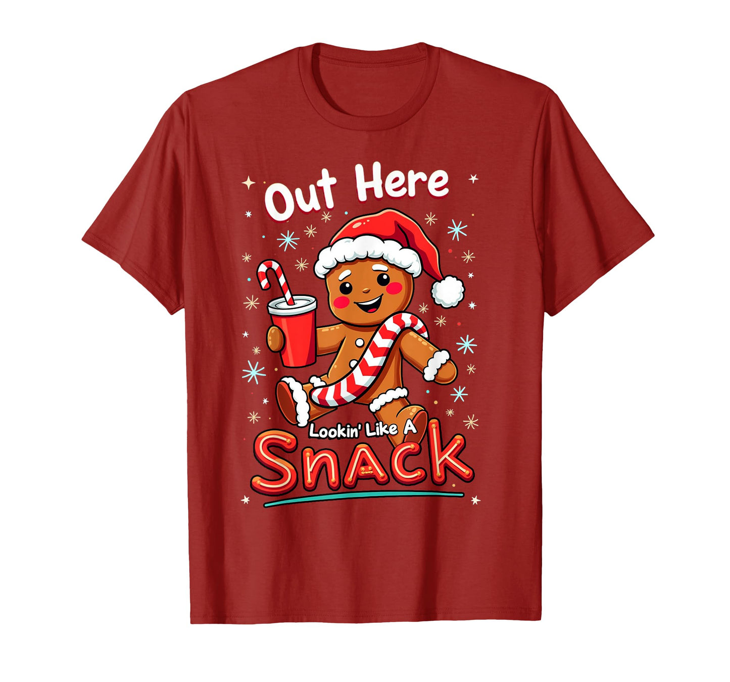 out here looking like a snack christmas funny BouJee Xmas T-Shirt