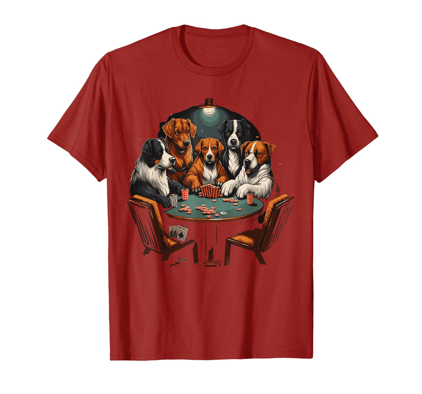 Dogs Playing Poker Cards Dog Casino Player Gambling T-Shirt for Men Women