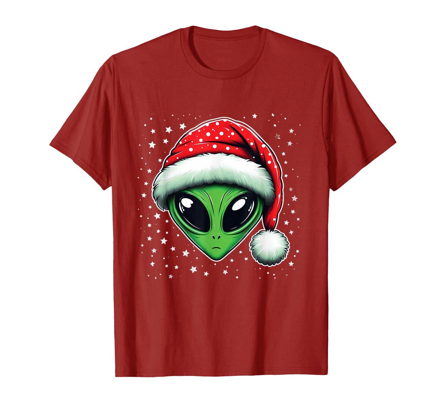 Christmas Alien Santa Hat Xmas Funny Alien Men Women T-Shirt