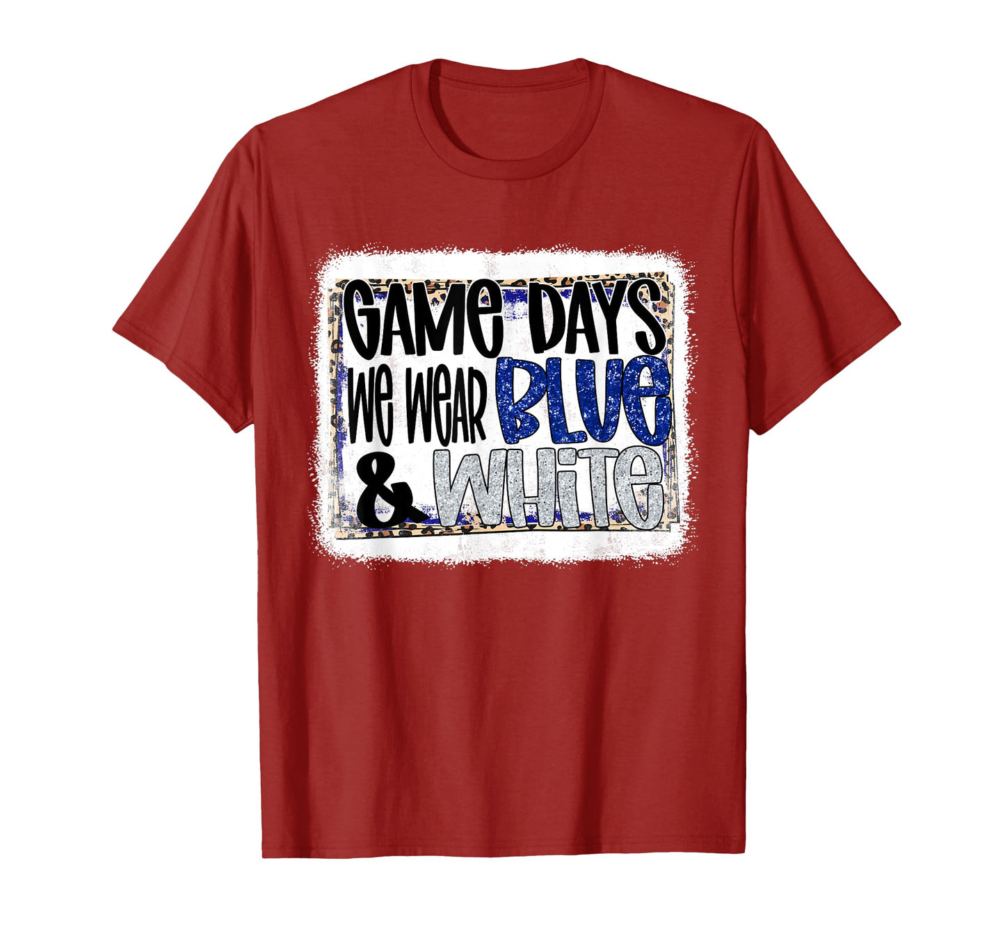 On Gameday Football We Wear Blue And White School Spirit T-Shirt