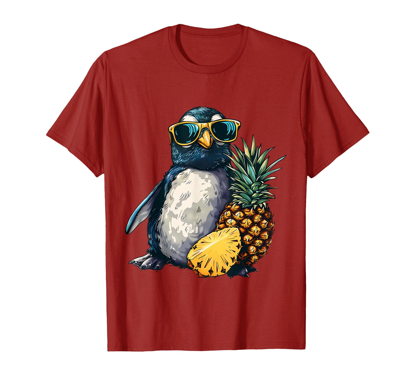 Pineapple Penguin Bird Animal Art Pineapple Lover Drawing T-Shirt