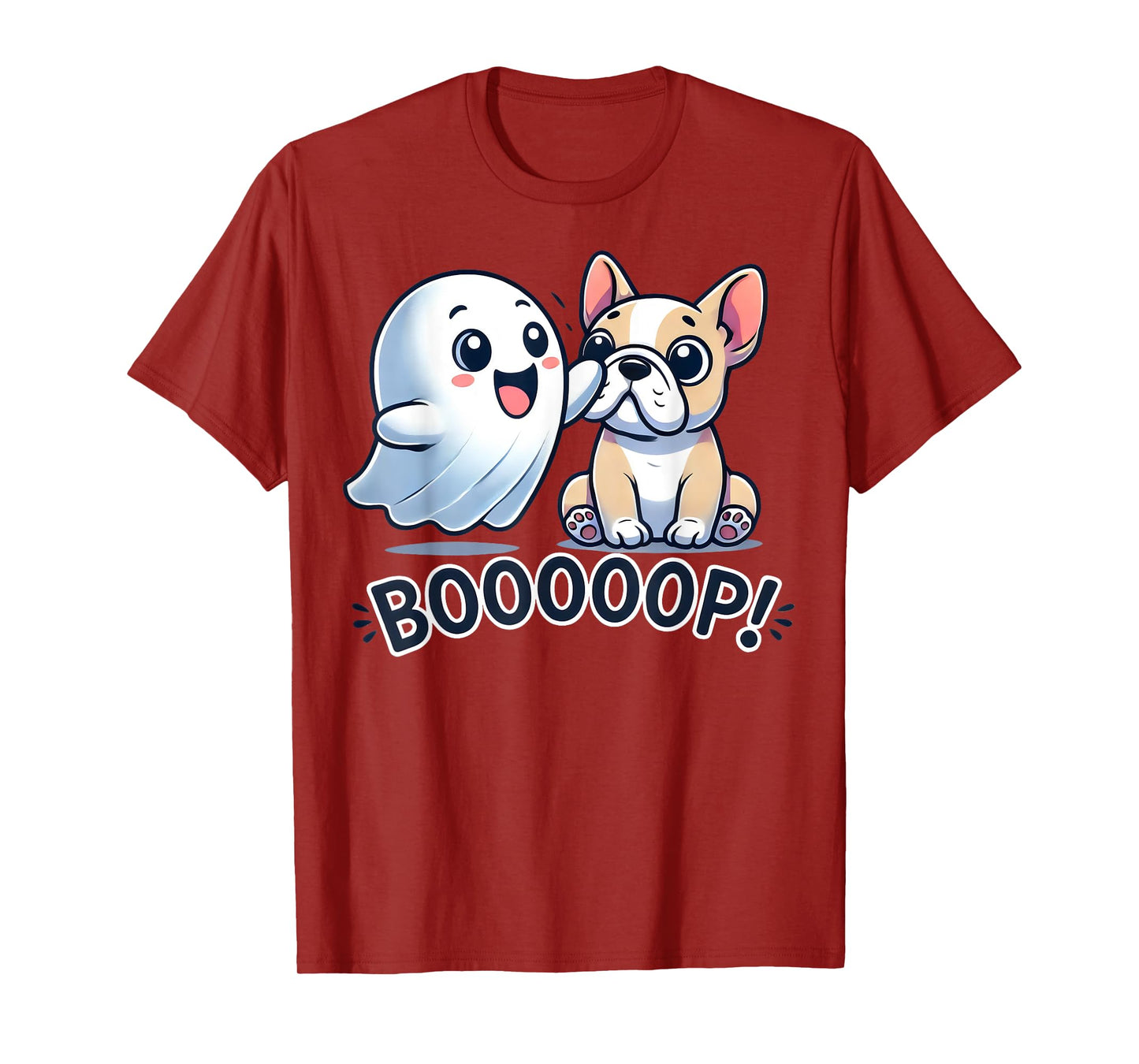 Funny Halloween Ghost French Bulldog Boop Easy Lazy Costume Men Women Kids T-Shirt