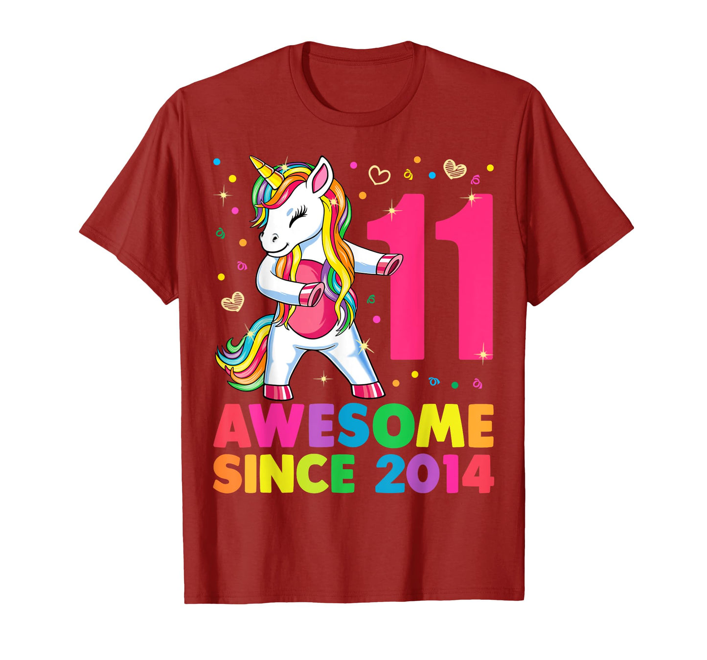 11 Years Old Unicorn Flossing 11th Birthday Girl Gift Party T-Shirt