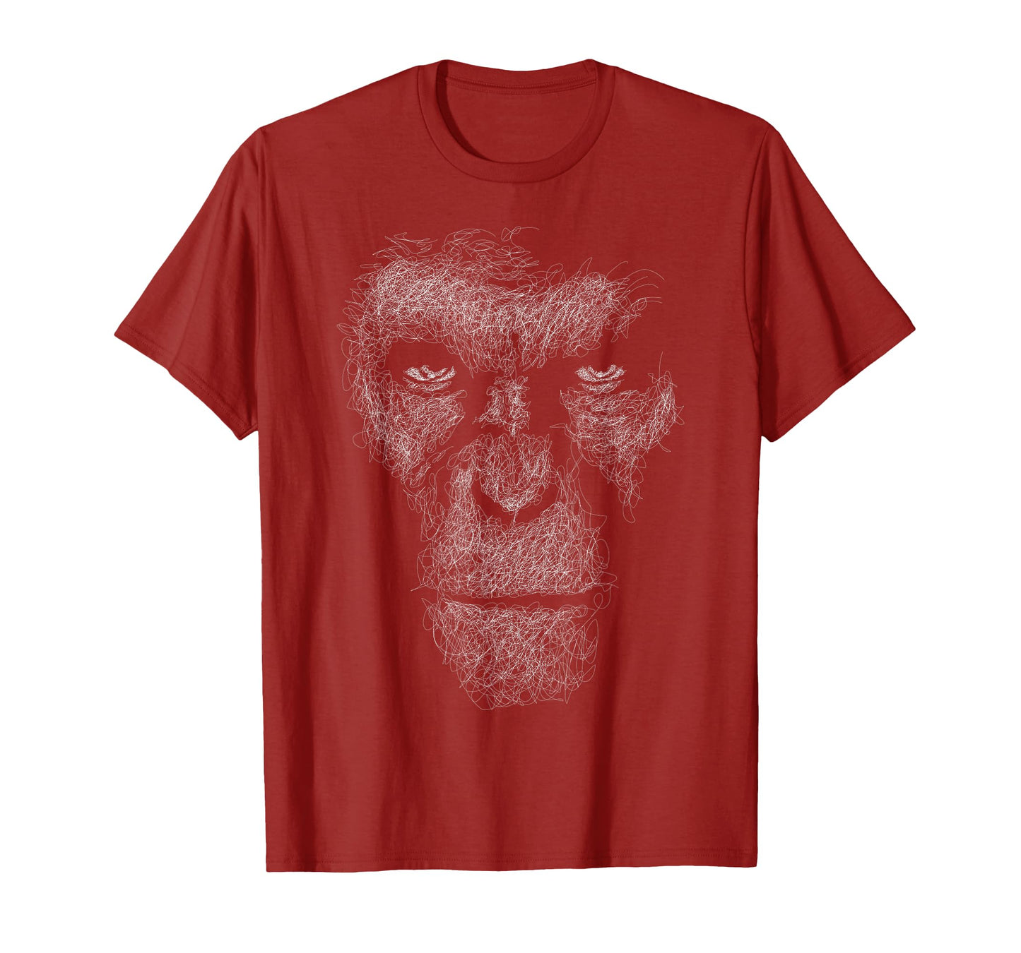gorilla face scribble art head for lover Silverback animals T-Shirt