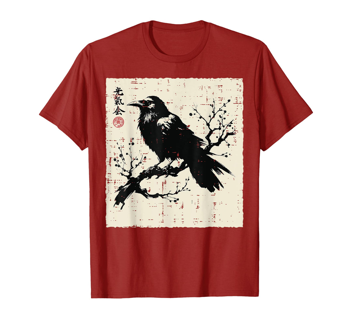 Japanese Bird Black Raven Vintage Crow Art Men Women Kids T-Shirt