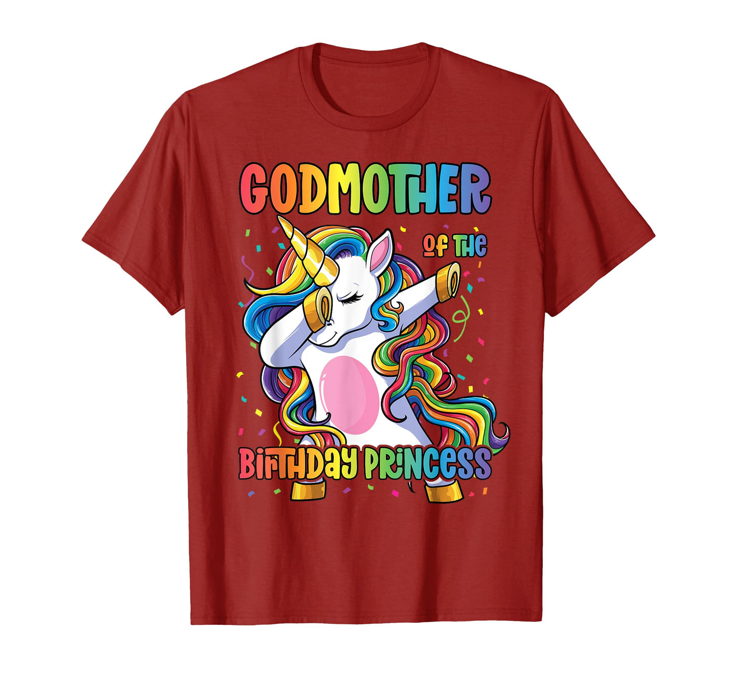 Godmother of the Birthday Princess Dabbing Unicorn Girl T-Shirt