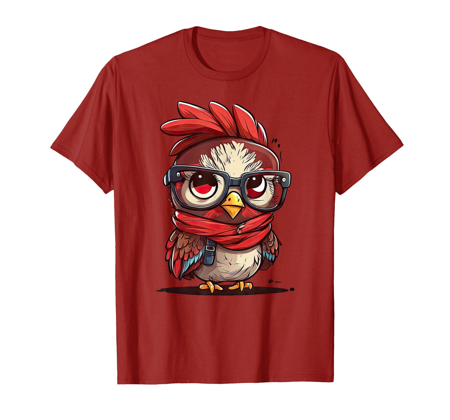 Cute Chicken With Bandana Headband and Glasses Women Girl T-Shirt