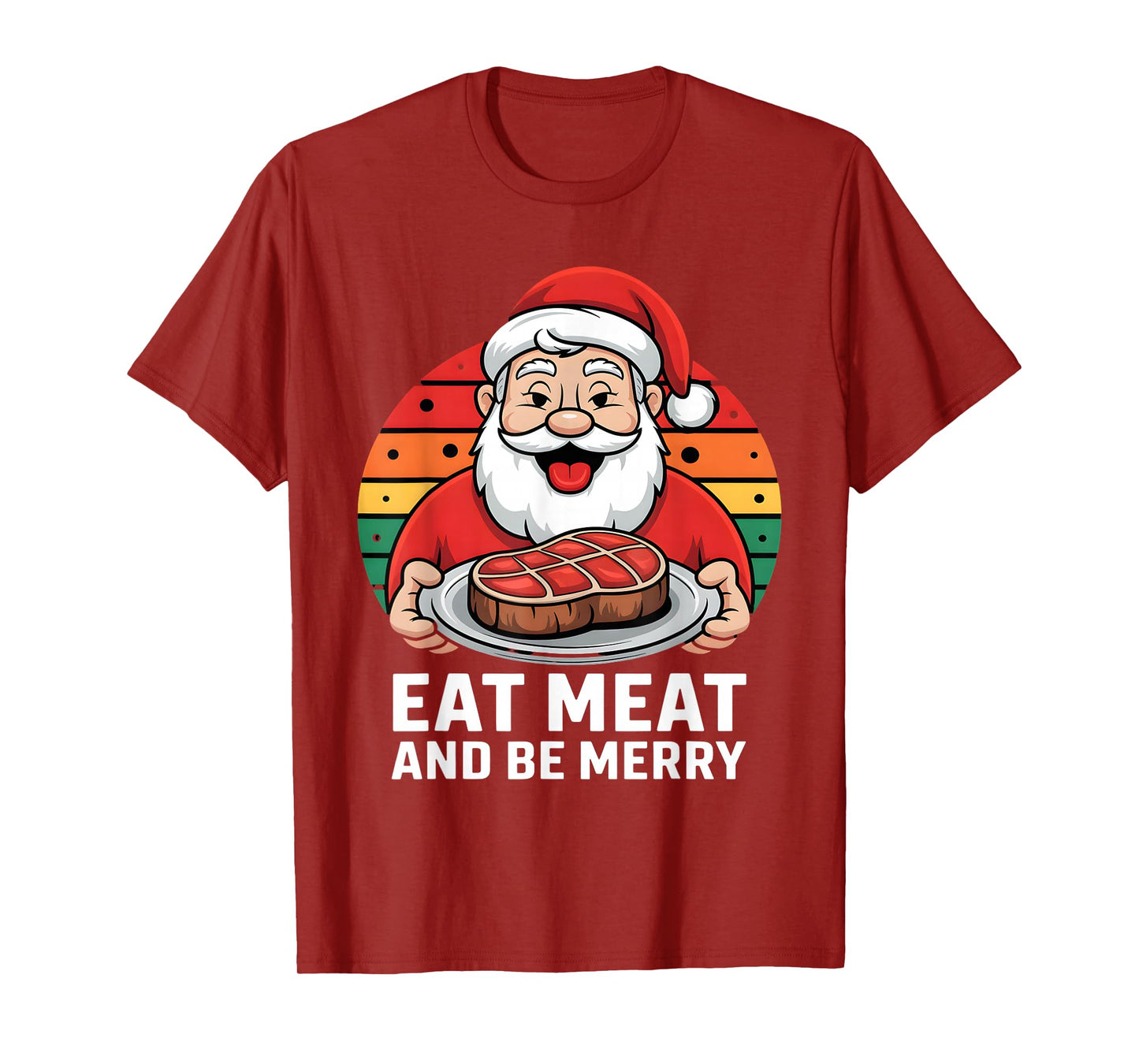 Funny Father Christmas Xmas Butcher Meat Steak Party Costume T-Shirt