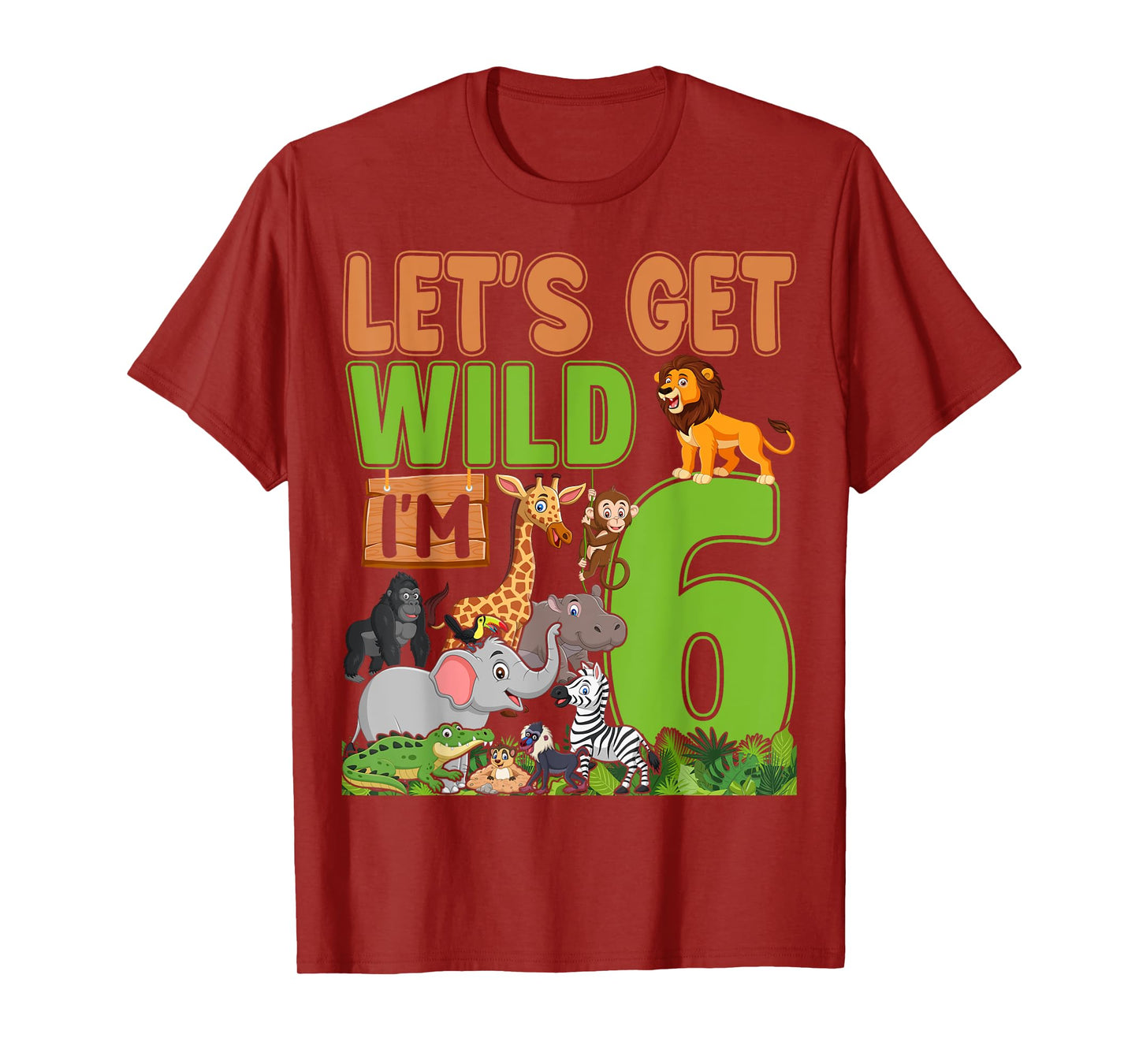 6 Year Old Zoo Birthday Safari Jungle Animal 6th Birthday T-Shirt