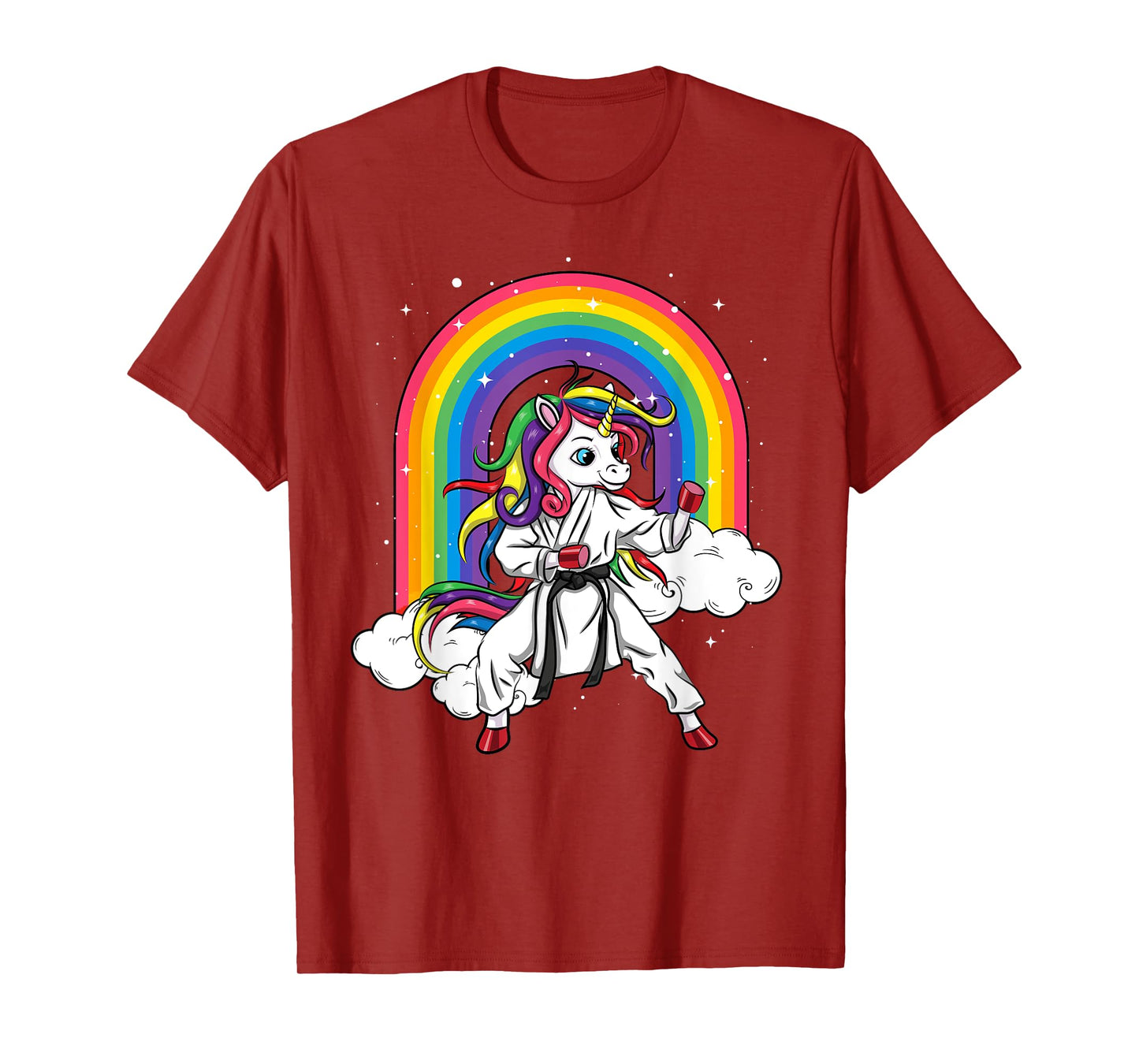 Rainbow Unicorn Karate Taekwondo MMA Judo Kids Girl T-Shirt