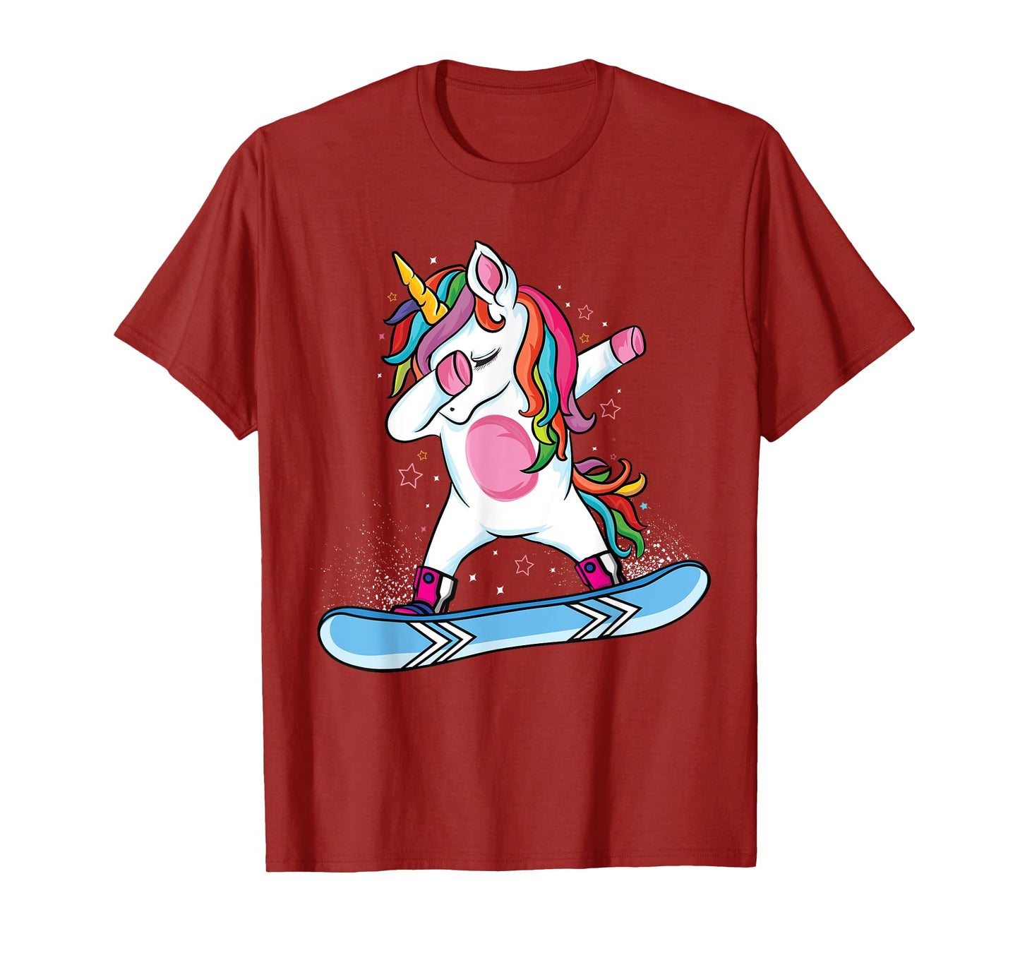 Cute unicorn Snowboarding Skiing Dabbing unicorn Snowboard T-Shirt