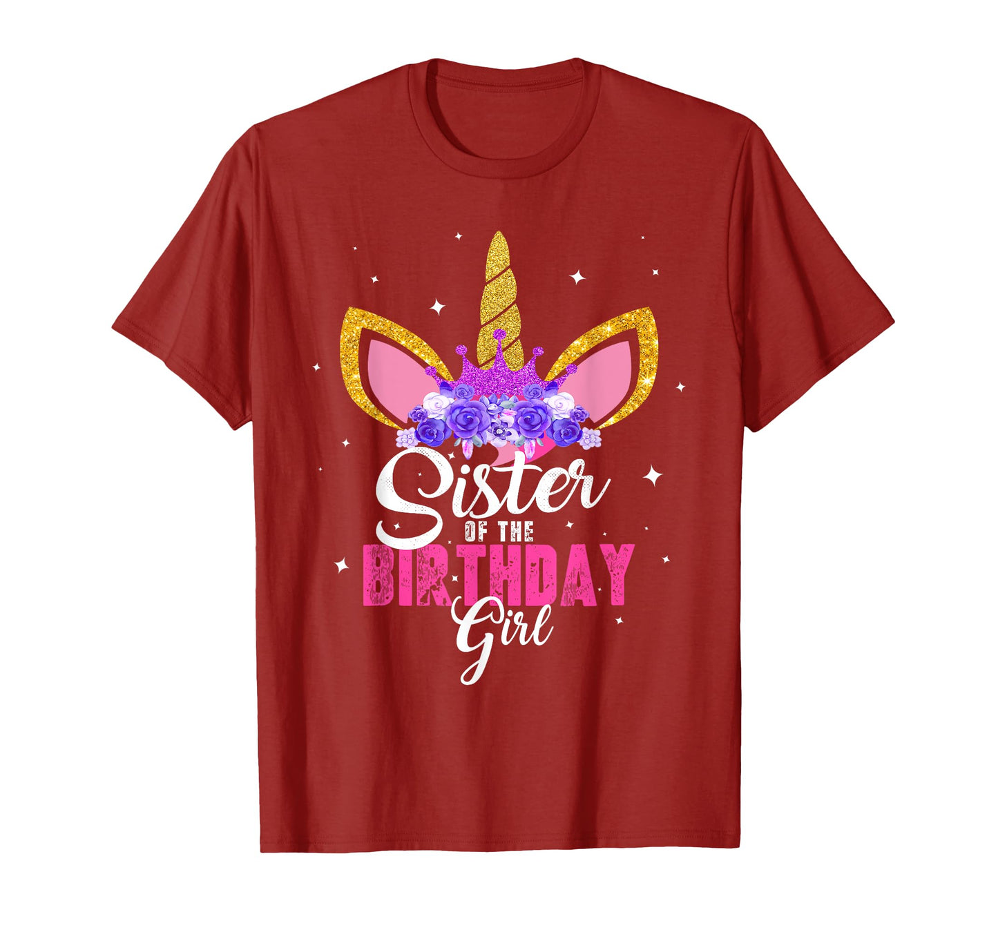Sister Of The Birthday Girl Unicorn Birthday Princess T-Shirt