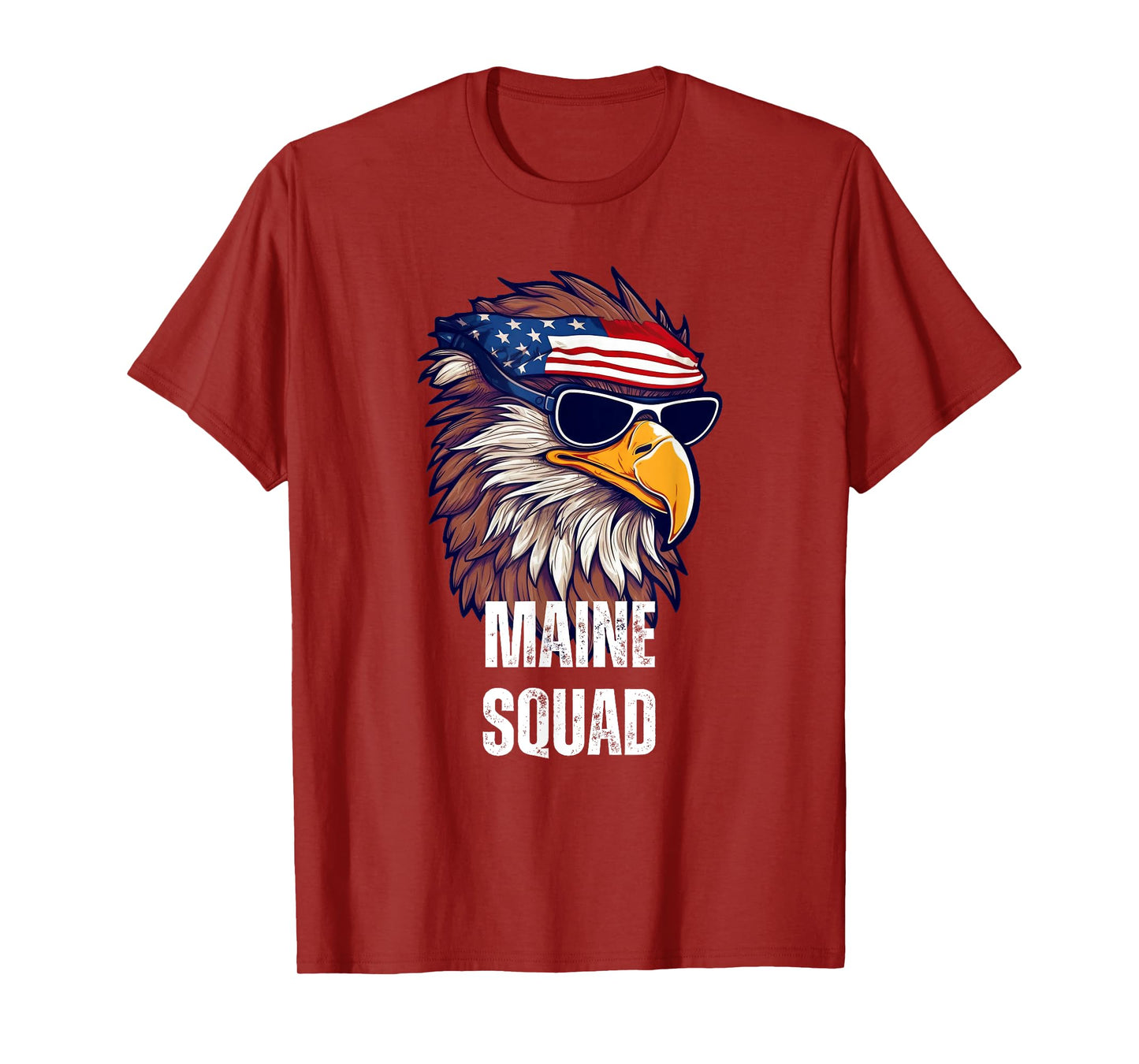 Maine Squad - Retro Bald Eagle American Flag Bandana T-Shirt