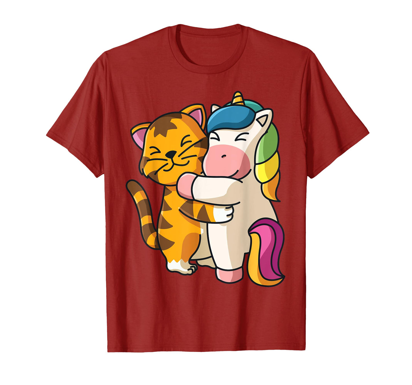 Tiger and Unicorn Cute Zoo Animals Hugging T-Shirt