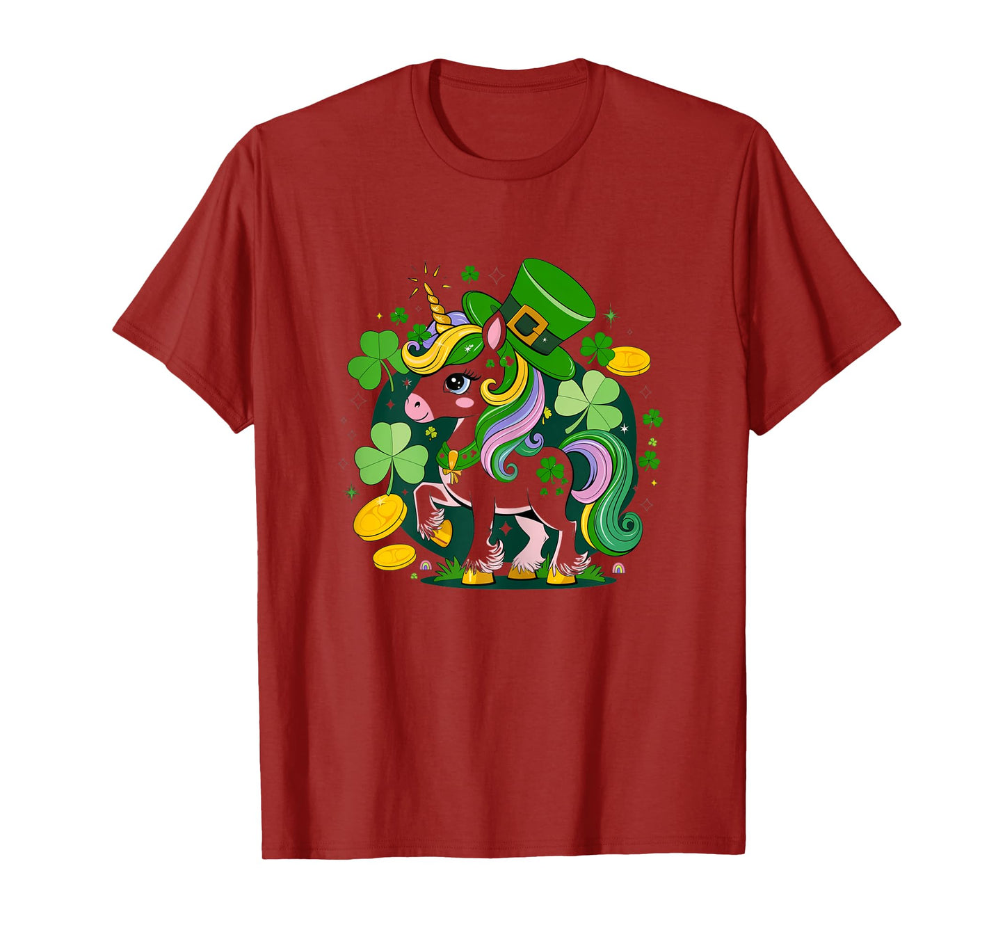 Cute St. Patrick's Day Unicorn Lepricorn Shamrock 2025 T-Shirt