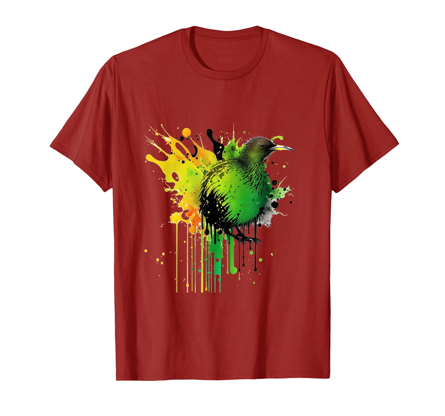 Abstract Water Color New Zealand National Bird Kiwi Bird T-Shirt
