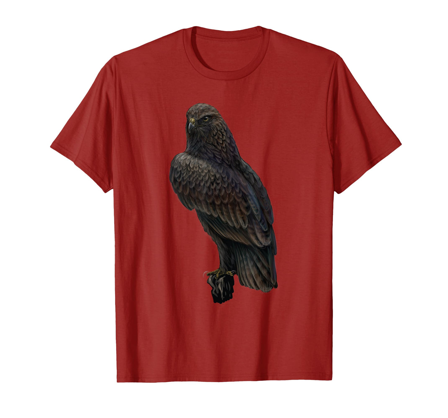 realistic Hawk bird sitting on branch for lover Ornithology T-Shirt