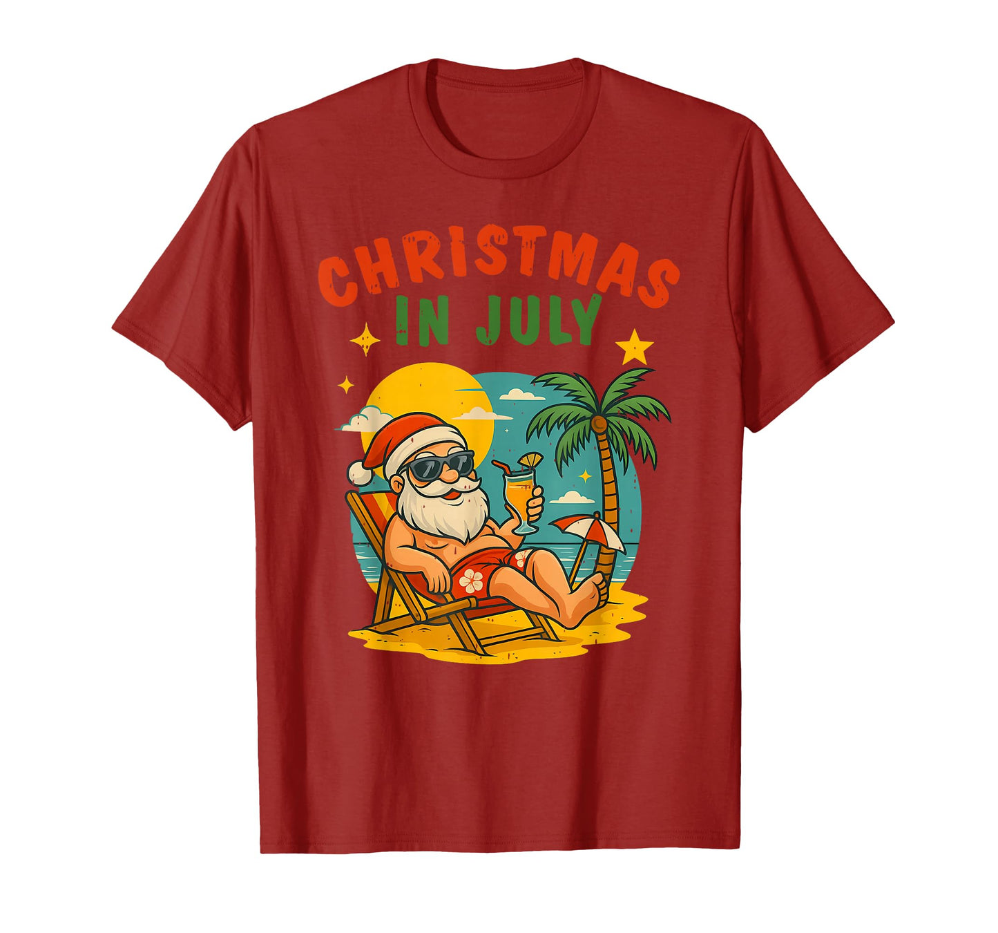 Xmas In July Santa Summer Christmas In July Beach Boys Girls T-Shirt