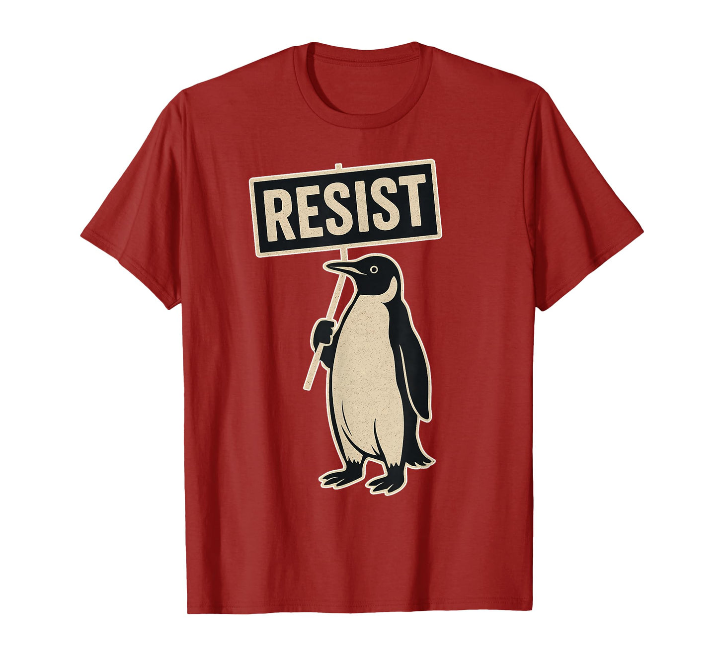 Resist Penguin Protest Against Tariffs Funny Graphic T-Shirt