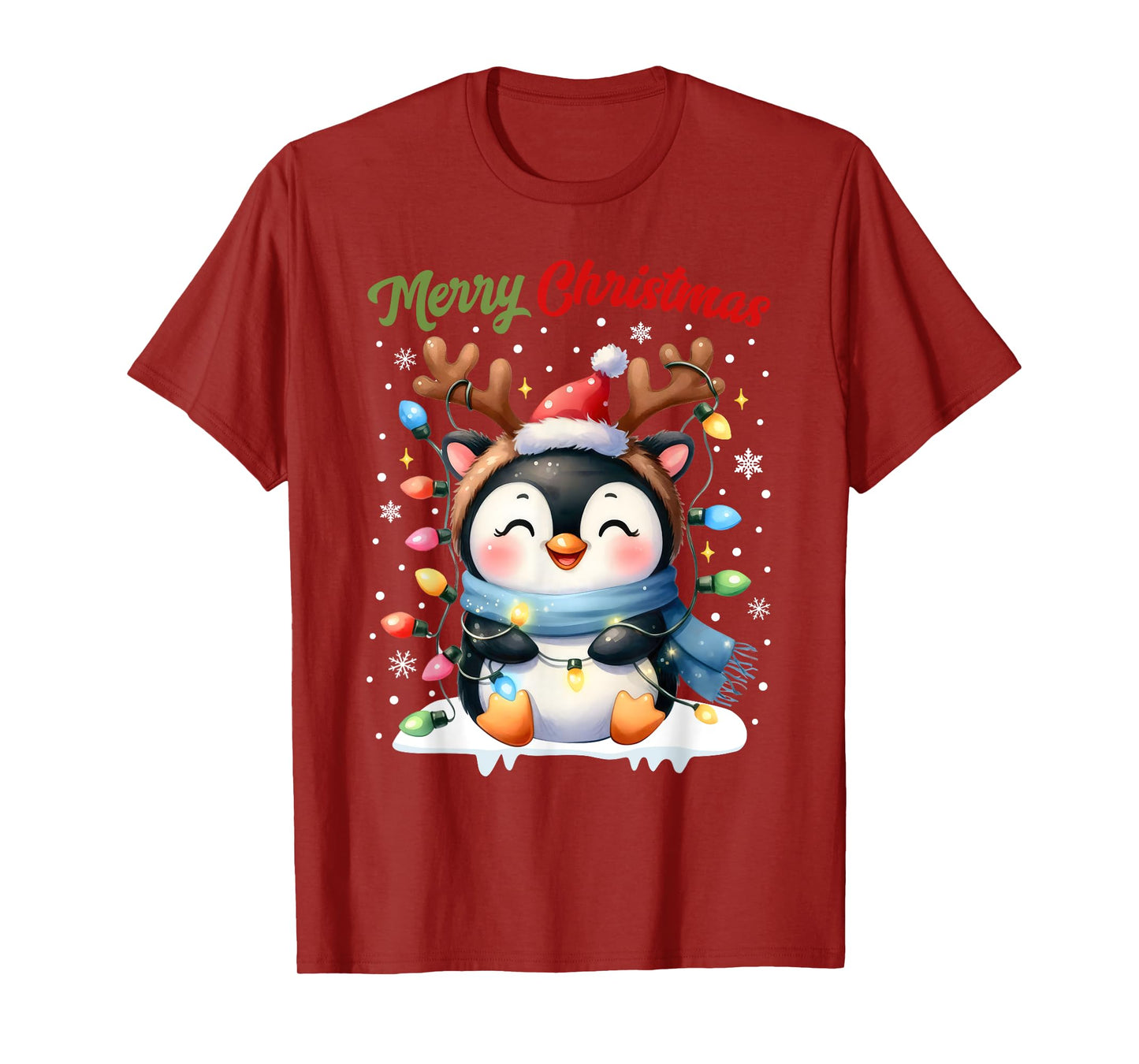 Christmas Pajamas Men Women Kids Christmas Outfit Penguin T-Shirt
