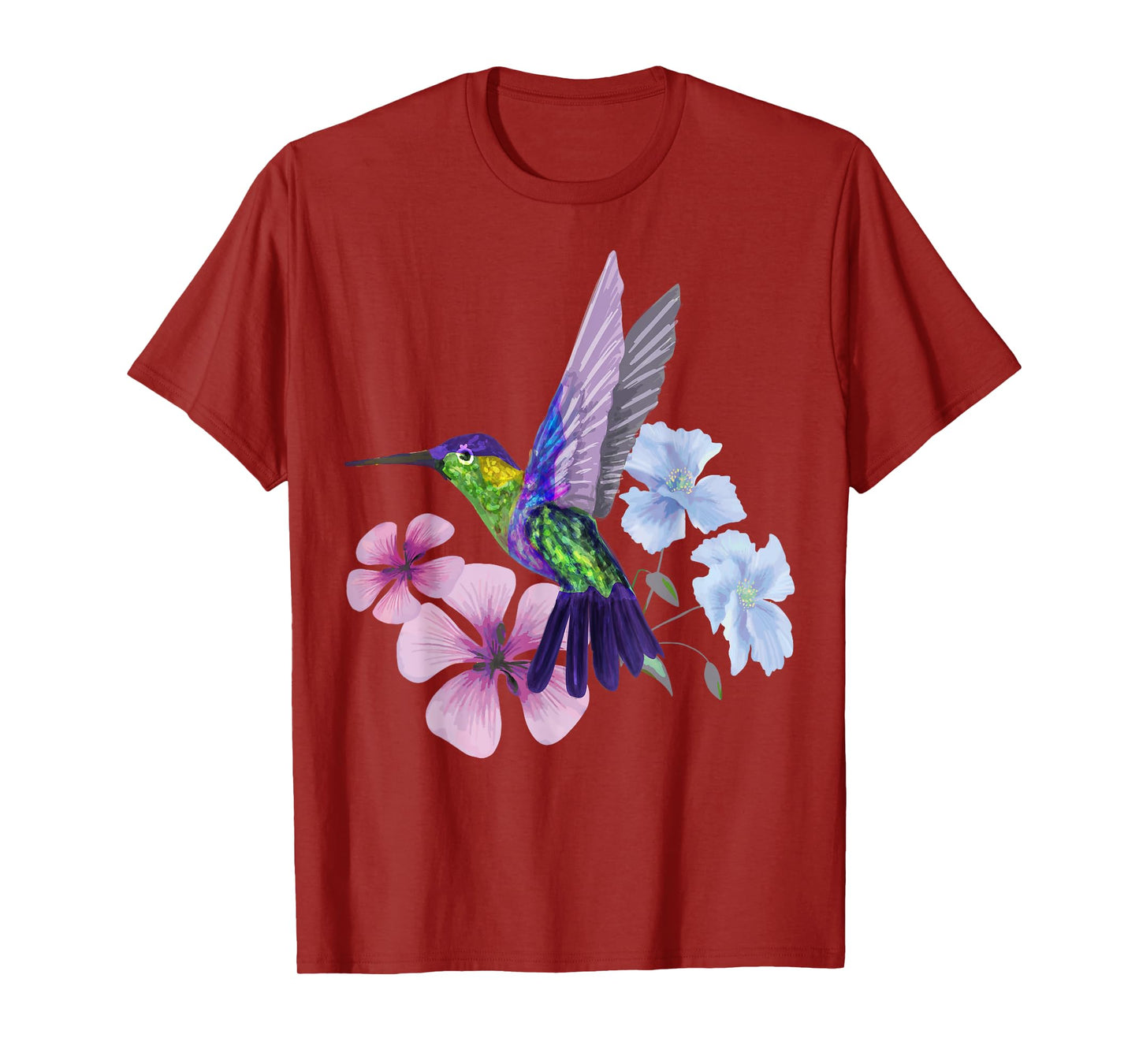 Hummingbird Colibri Snowcap Bird Flowers Tropical Summer T-Shirt