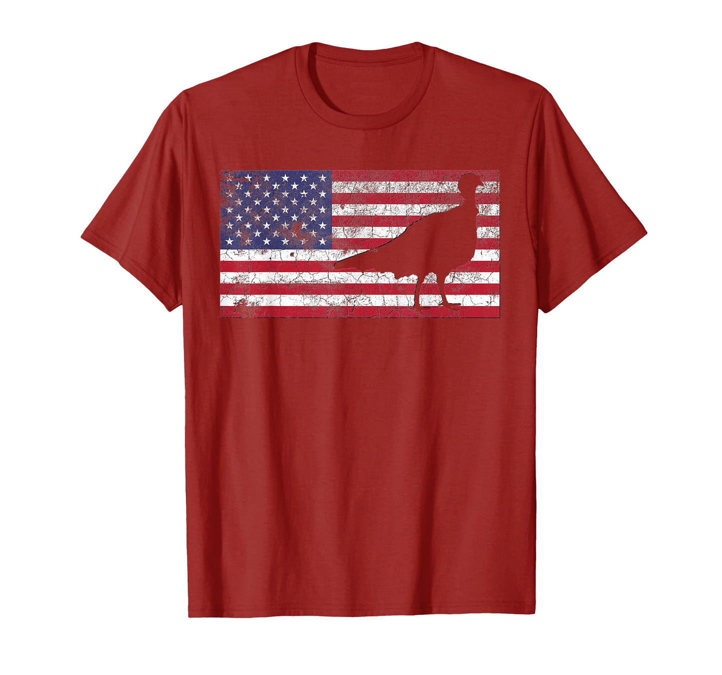 Turkey Hunting T Shirt American Flag USA 4th of July Bird T-Shirt for Women Girls Kids Men