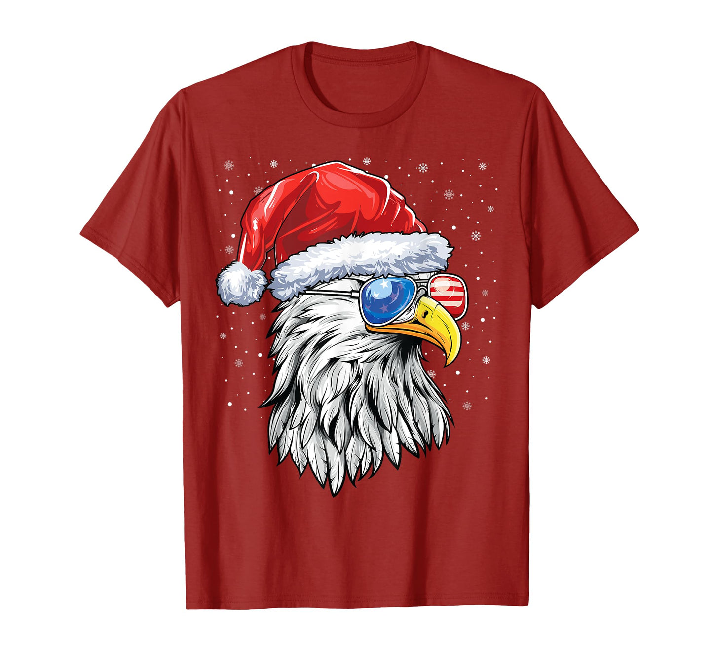 Santa Bald Eagle Shirt Men USA Flag Christmas Patriotic T-Shirt
