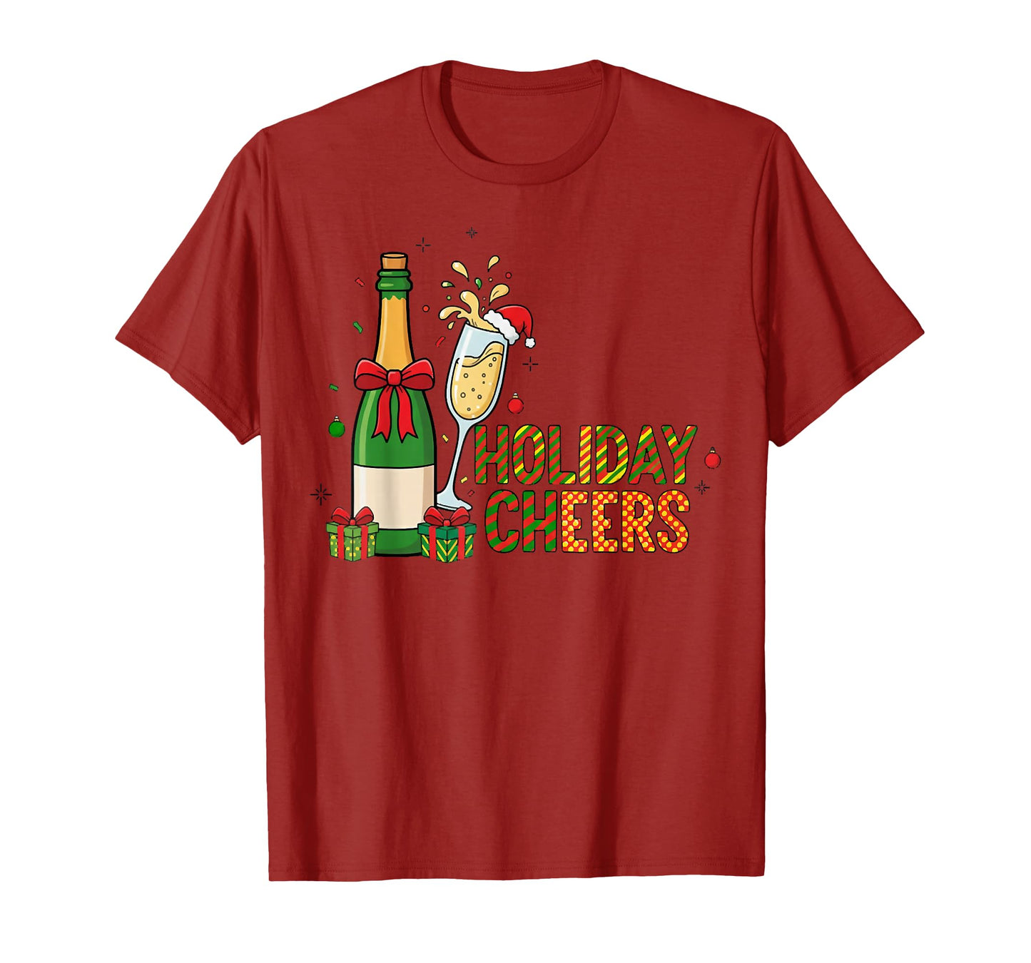 Christmas Holiday Cheers, Christmas Champagne, Drink Lover T-Shirt