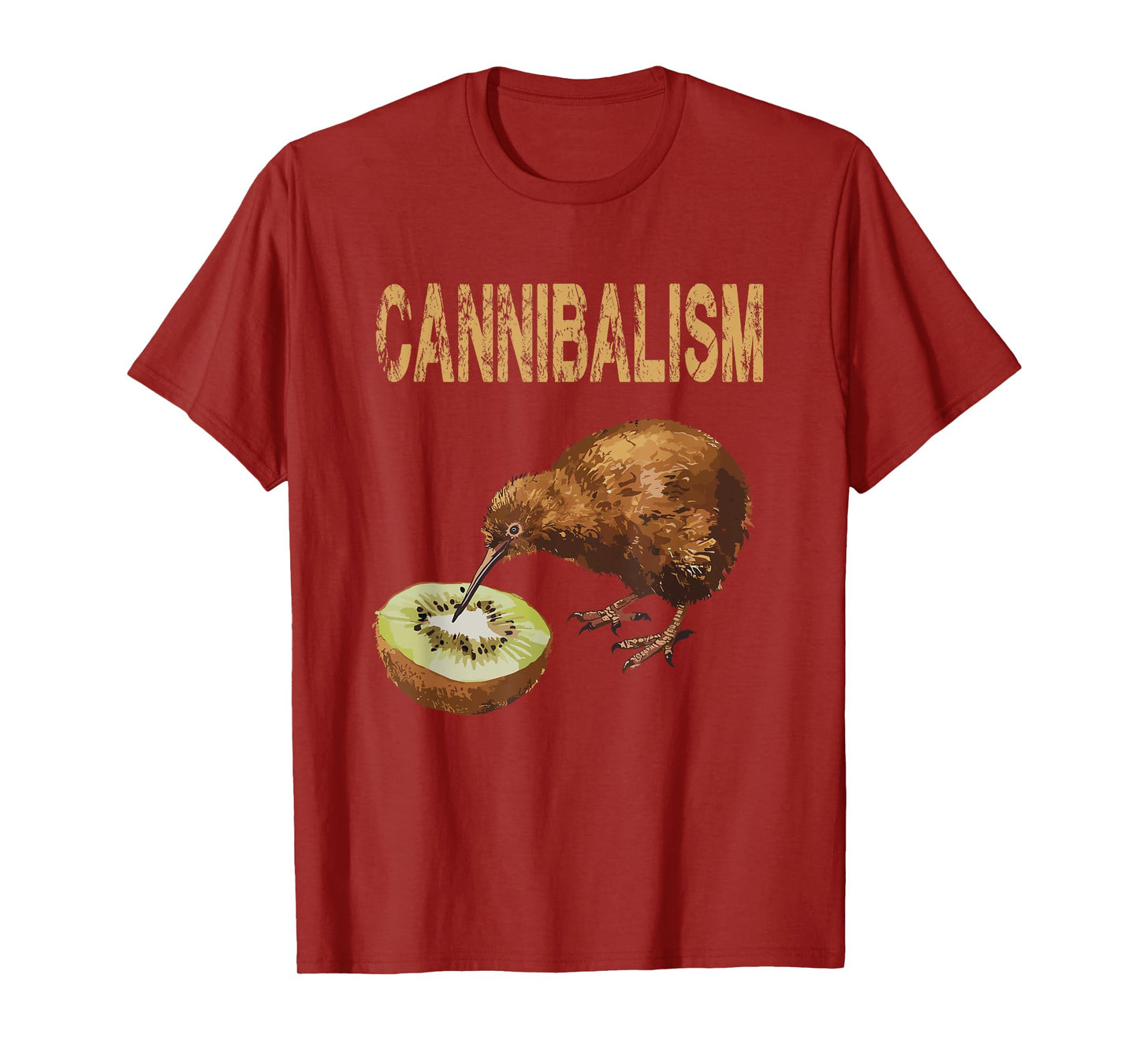 Cannibalism Kiwi Bird Enjoys a Kiwifruit Fun T-Shirt