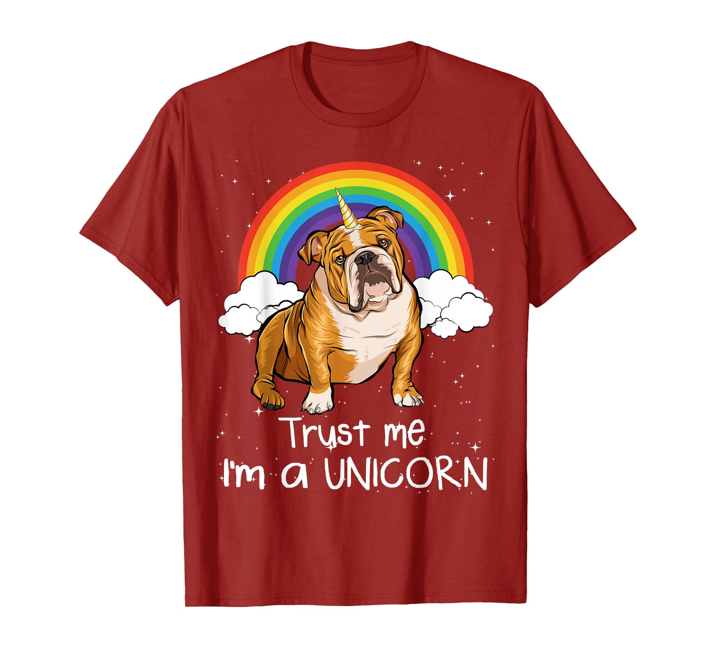 Rainbow Mágico Unicorn English Bulldog T-Shirt for Men Women