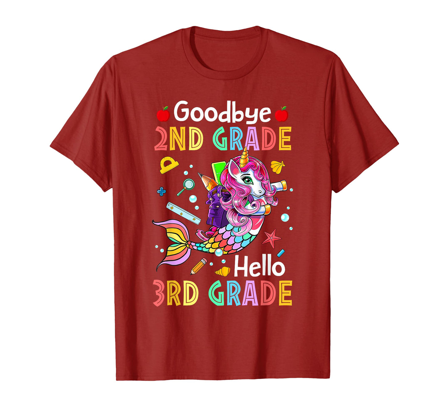 Goodbye 2nd Grade Hello 3rd Grade Mermaid Back To School T-Shirt
