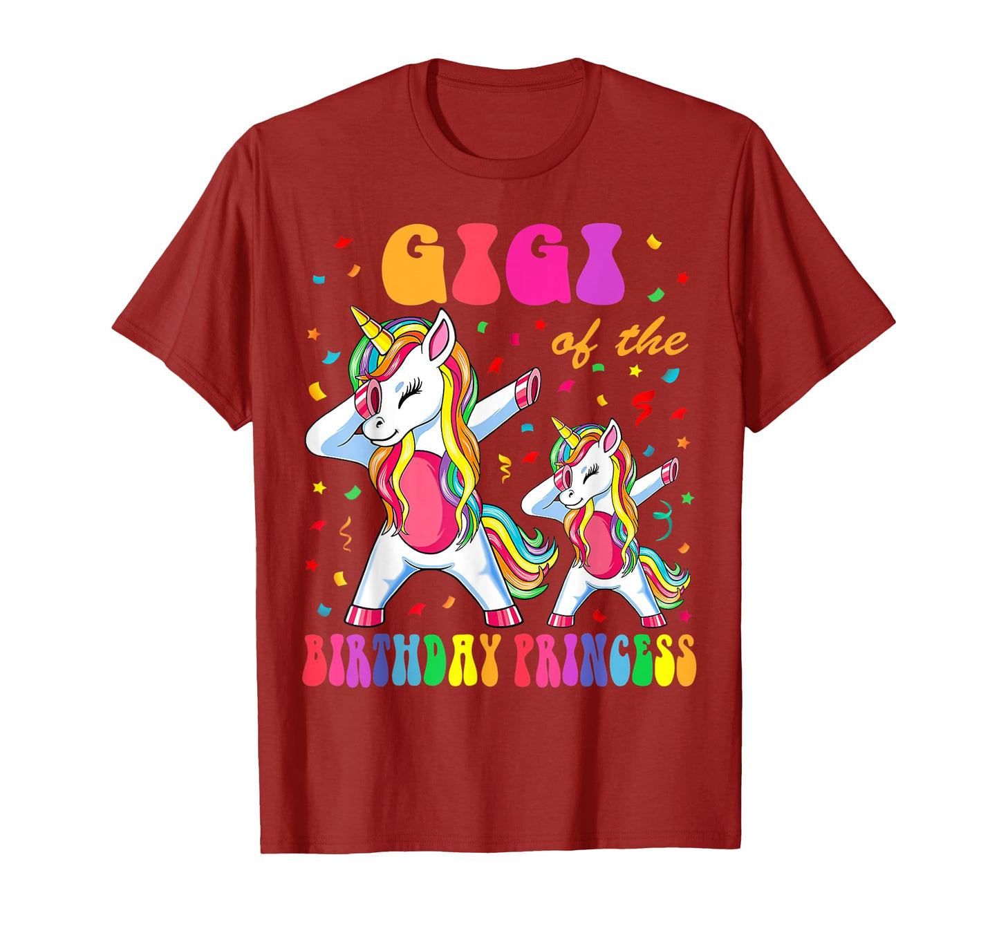 Gigi of the Birthday Princess Girl Dabbing Unicorn Family T-Shirt
