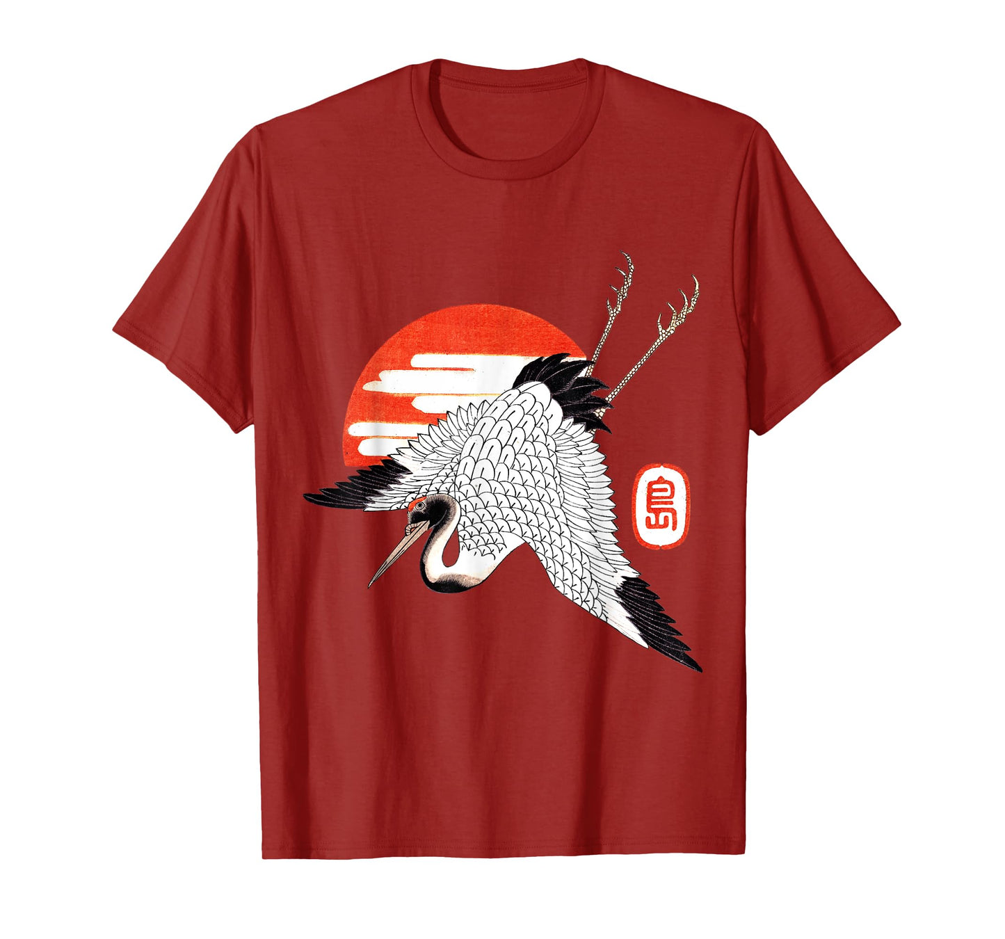 Crane Heron Bird Vintage Japanese Art Woodblock Japan Animal T-Shirt