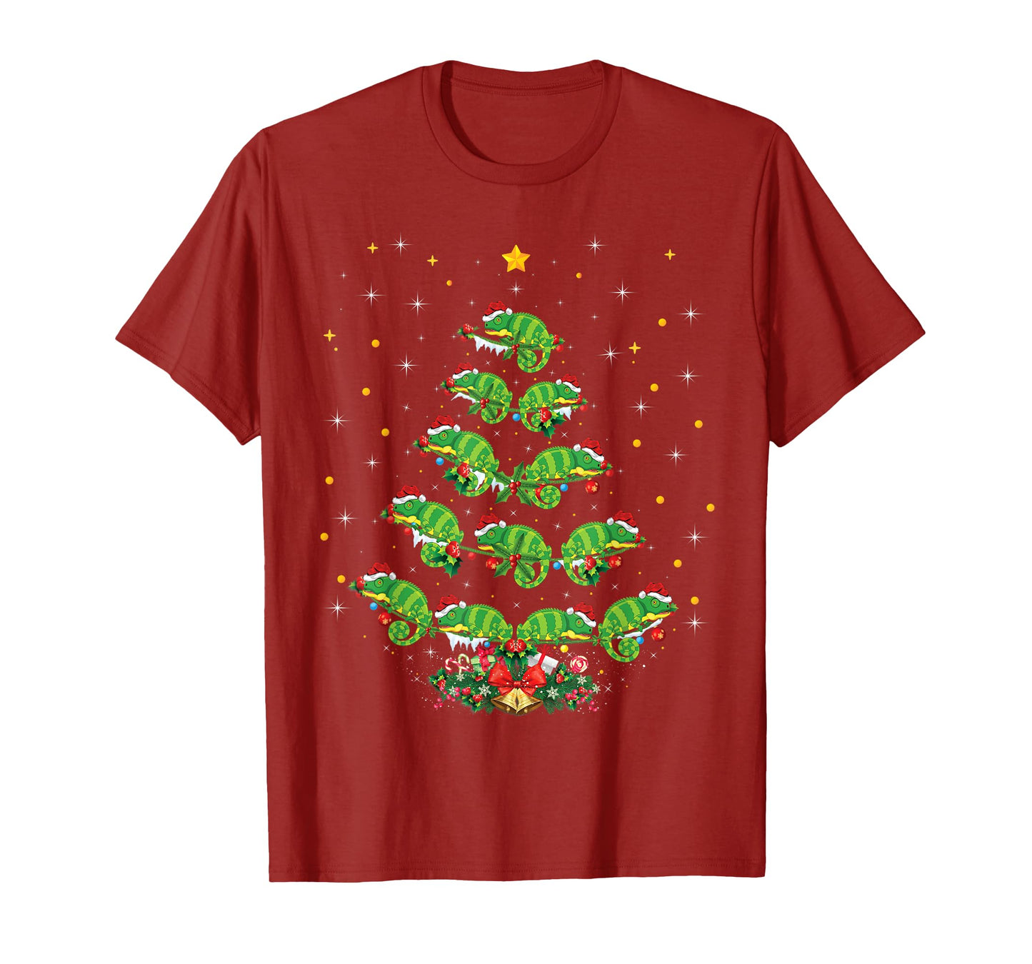 Chameleon Animal Lover Xmas Gift Chameleon Christmas Tree T-Shirt