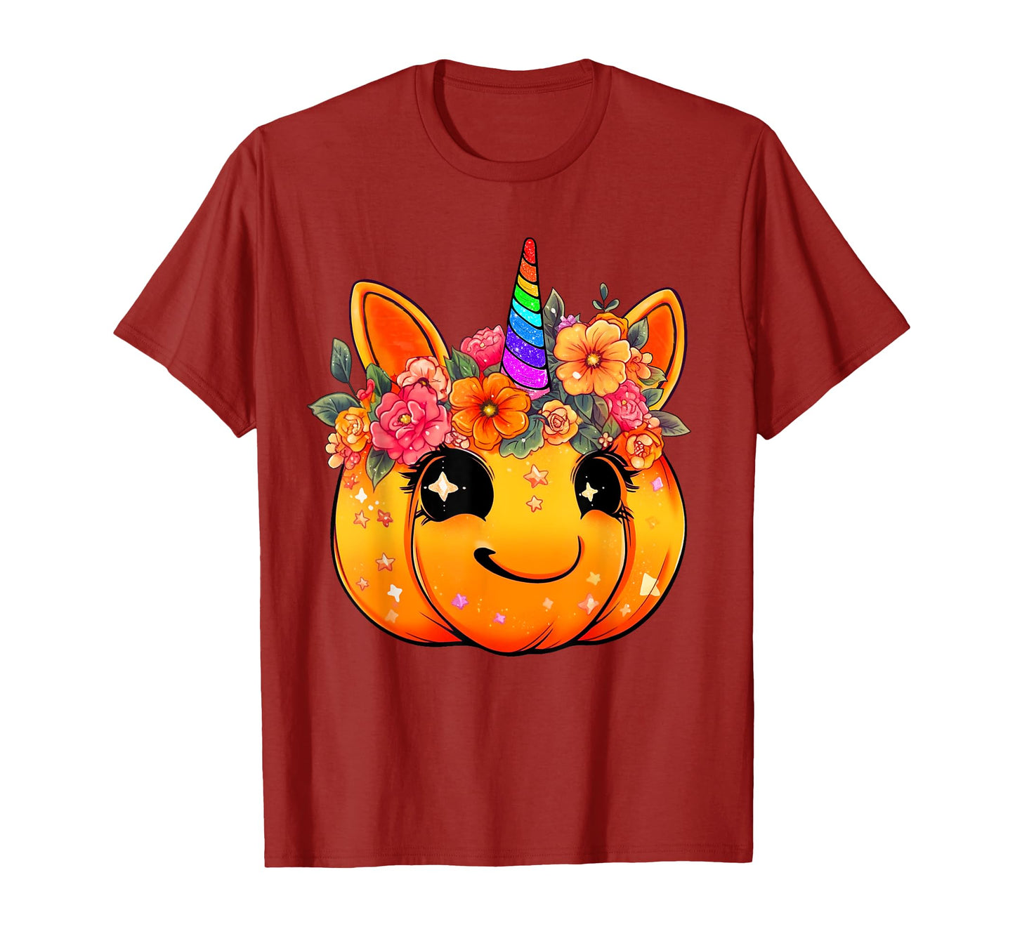 Cute Unicorn Pumpkin Halloween Thanksgiving Fall Autumn Girl T-Shirt