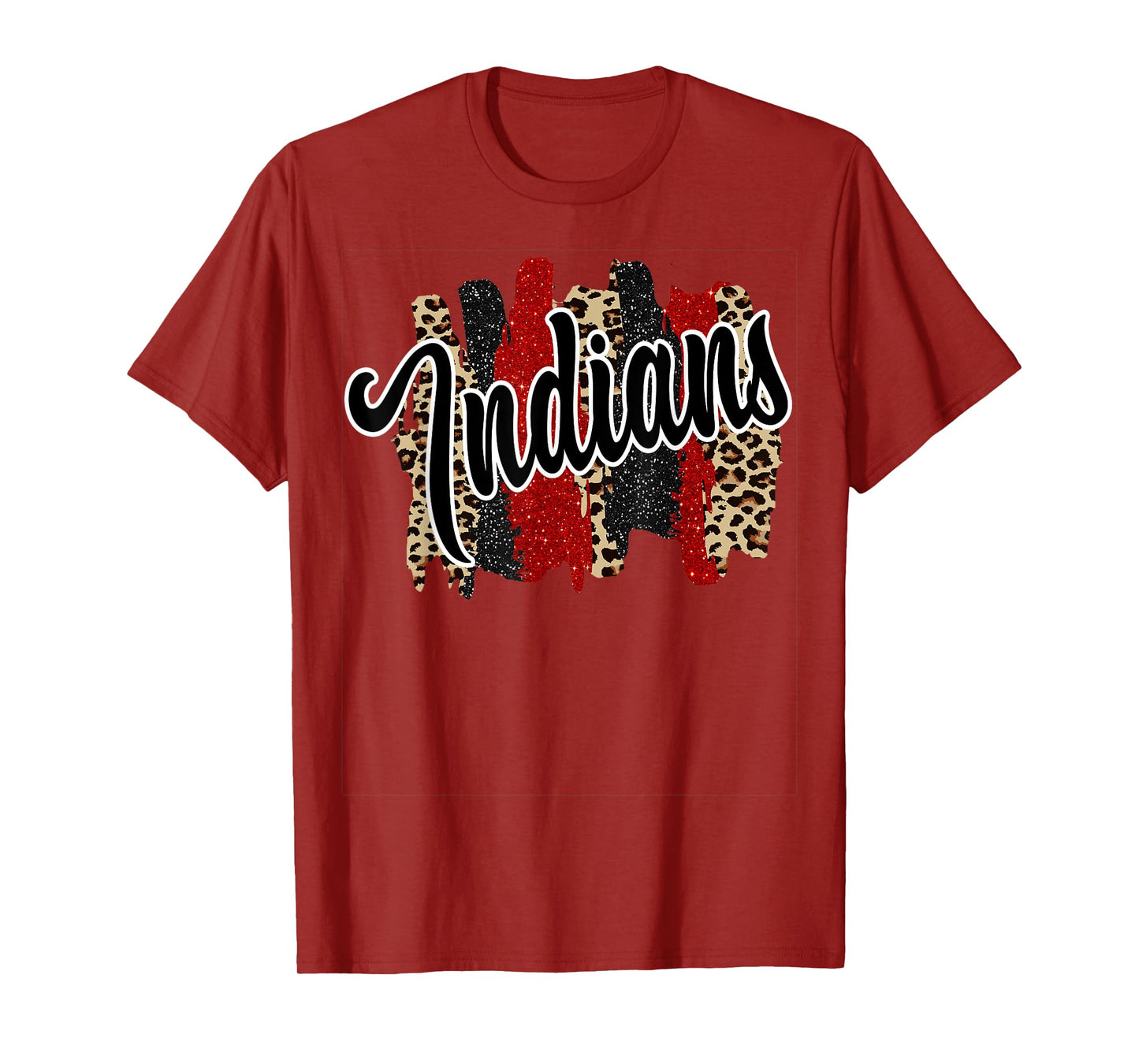 Indians Swash Red Black School Spirit T-Shirt