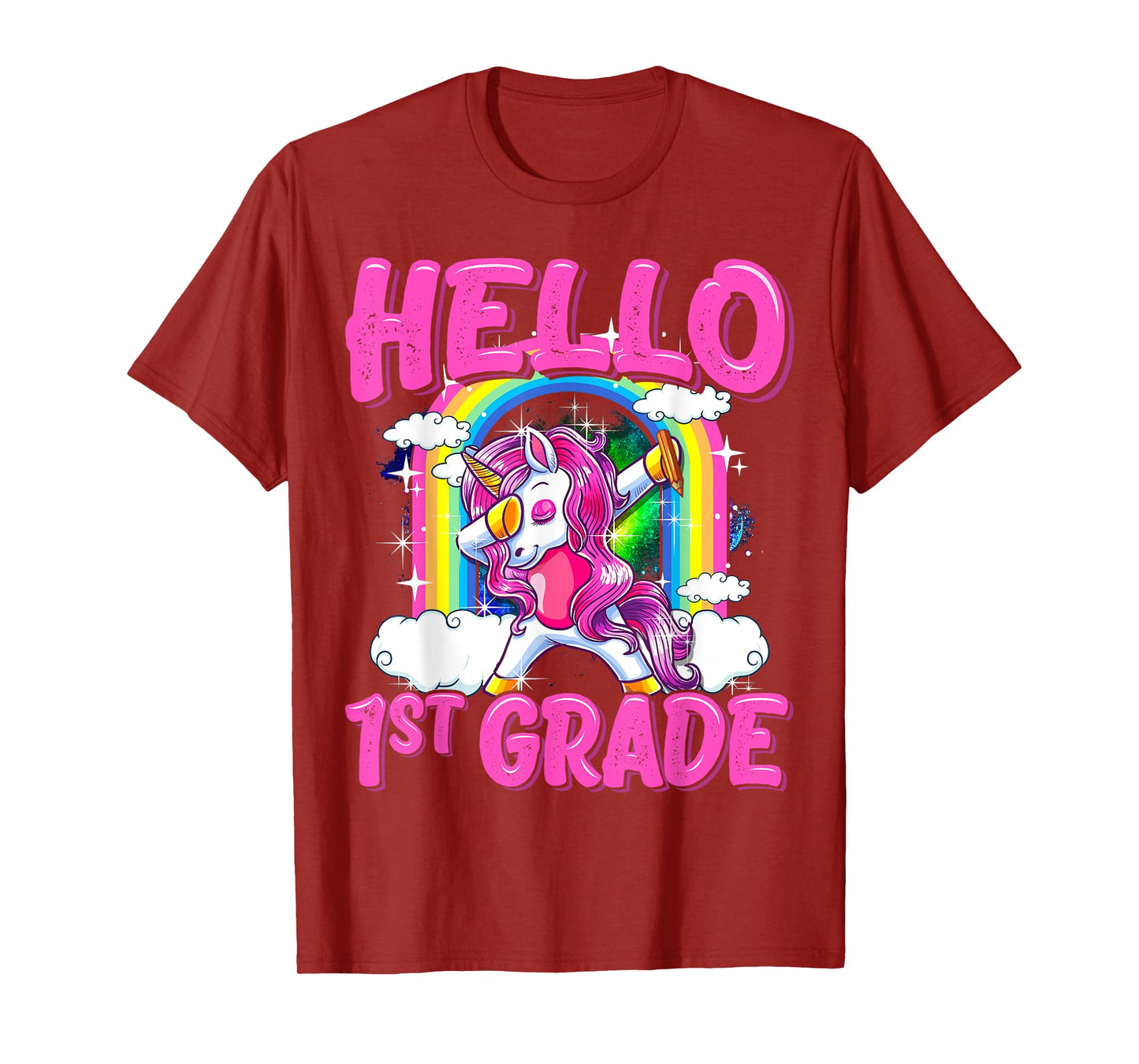 Hello 1st Grade Dabbing Unicorn Back To School Gifts T-Shirt