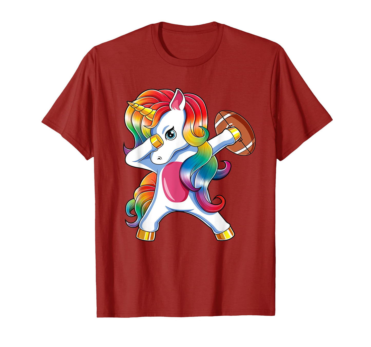 Dabbing Unicorn Funny Football For Girls Women T-Shirt