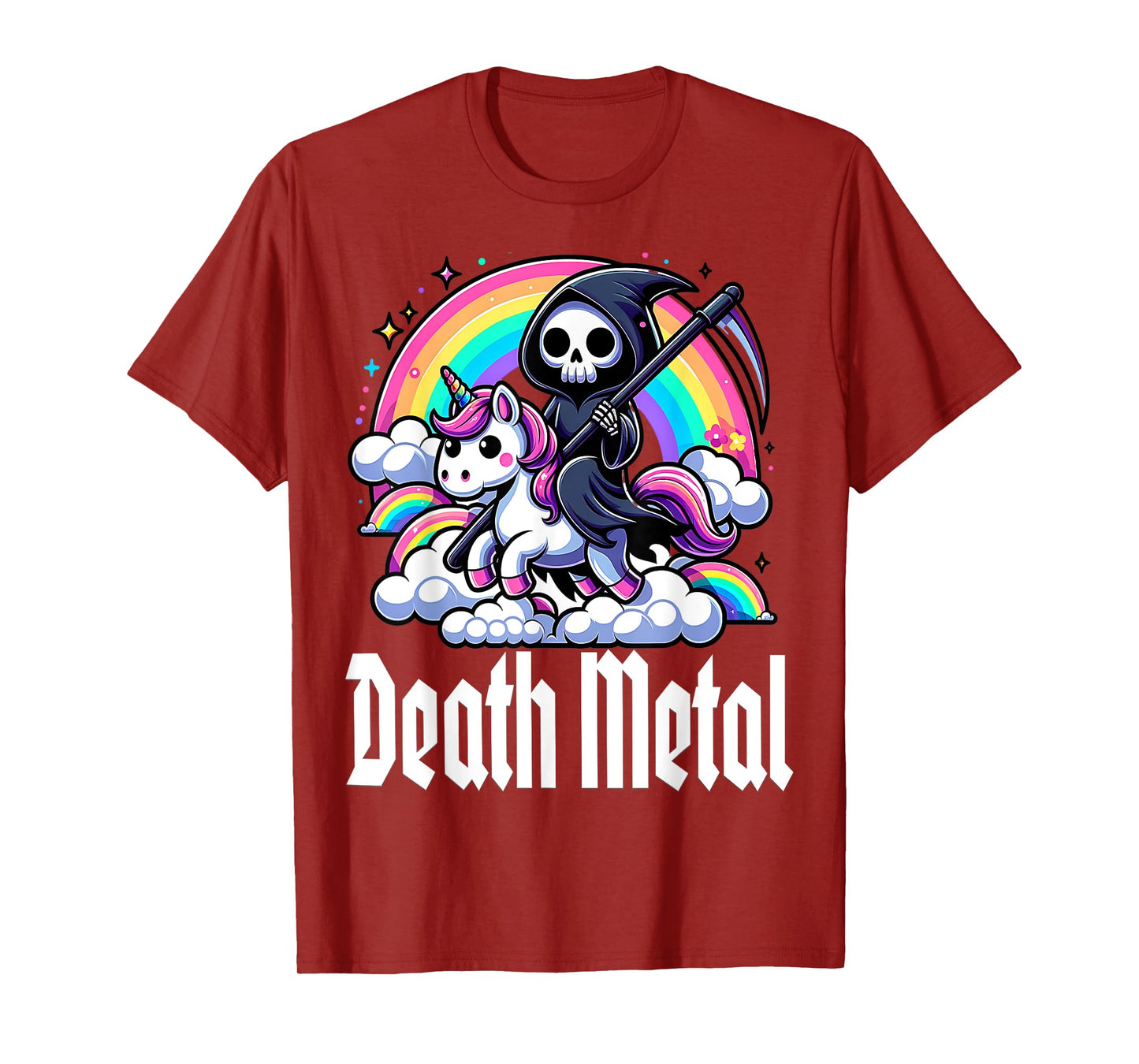 Death Metal Unicorn rainbow T-Shirt