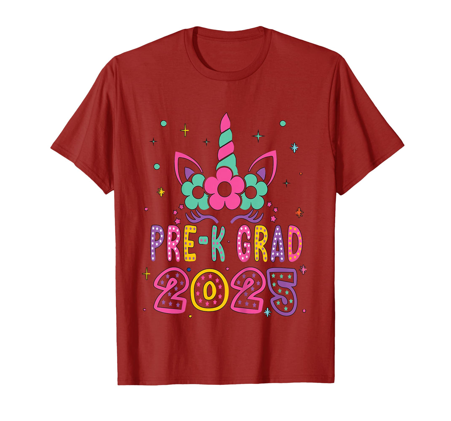 Kids Pre-K Grad Preschool Graduation 2025 Unicorn Toddler Girl T-Shirt