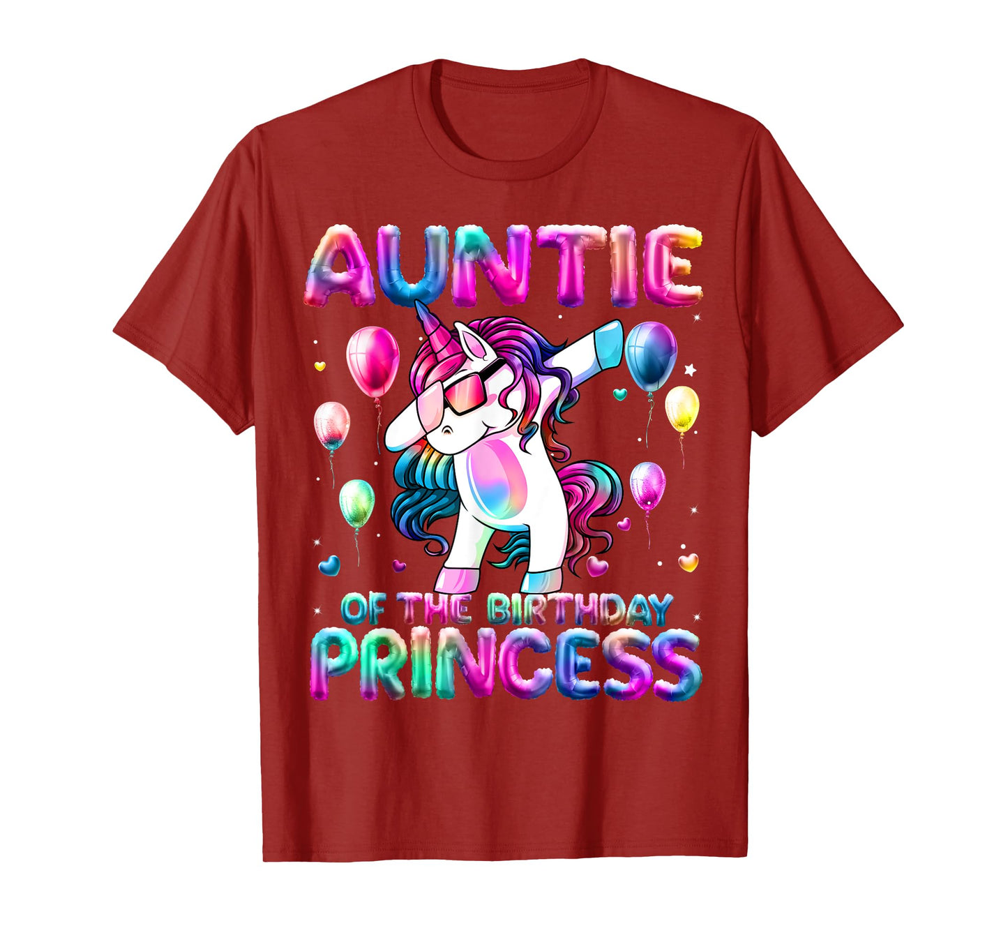 Auntie of the Birthday Princess Girl Flossing Unicorn Aunt T-Shirt
