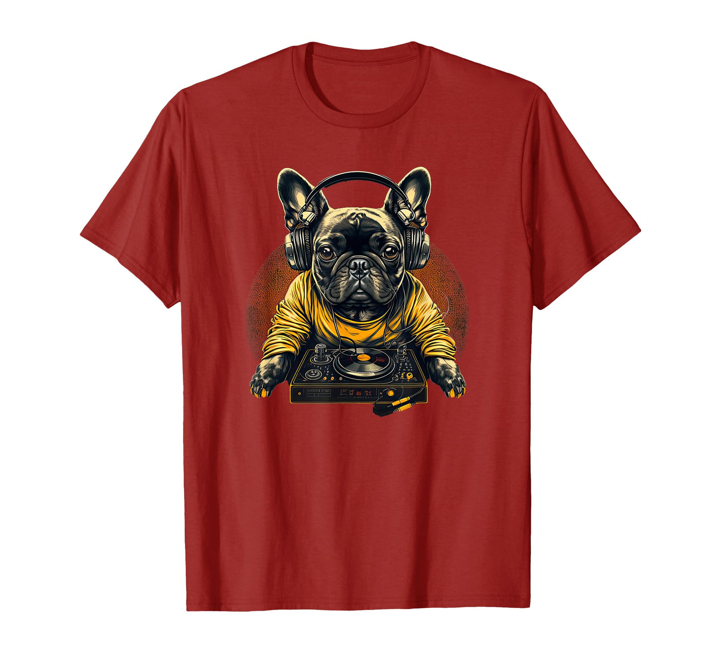 Funny French Bulldog Frenchie DJ Electronic EDM music T-Shirt