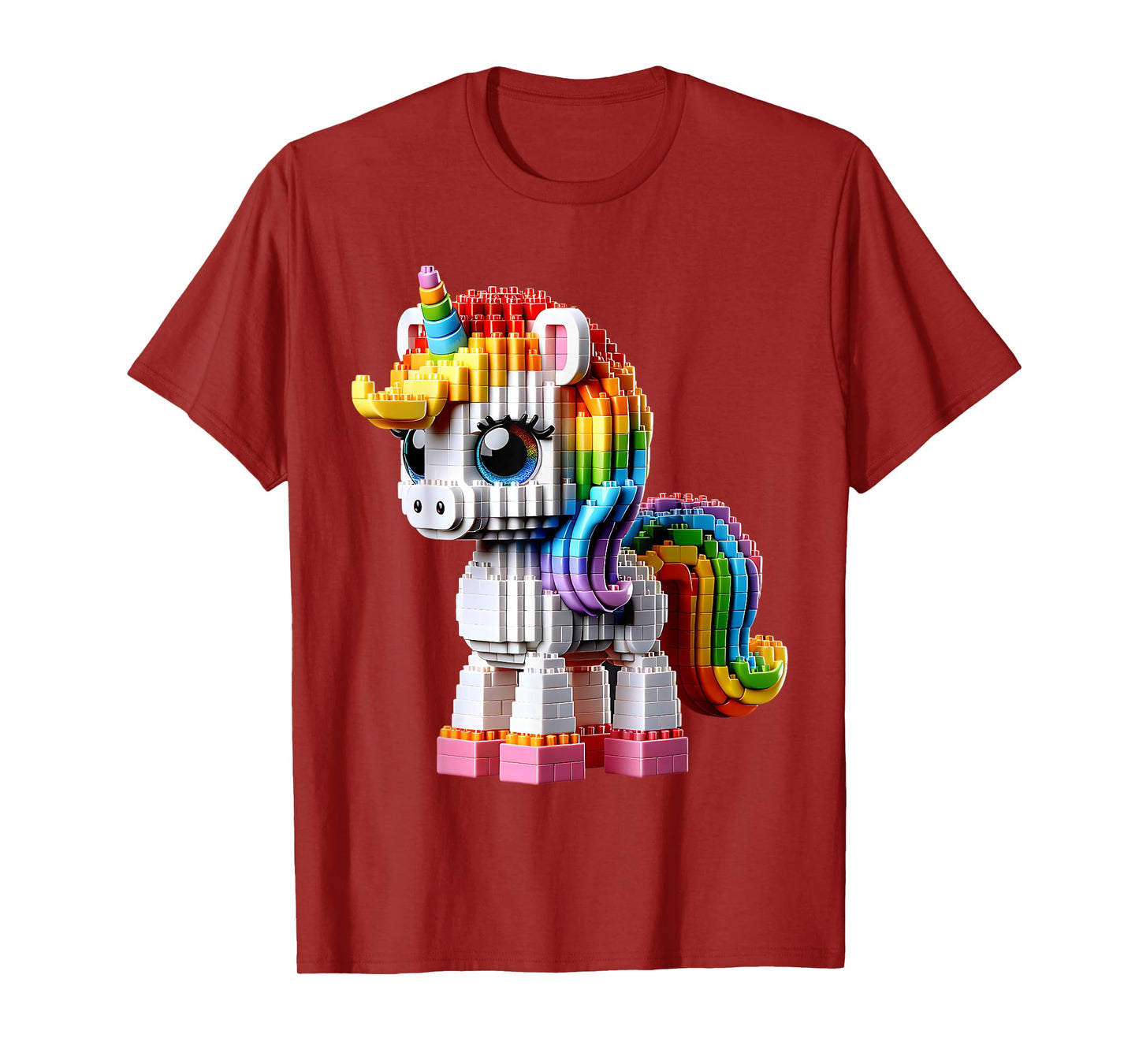 Unicorn Master Builder Bricks Unicorn Block Building Girls T-Shirt